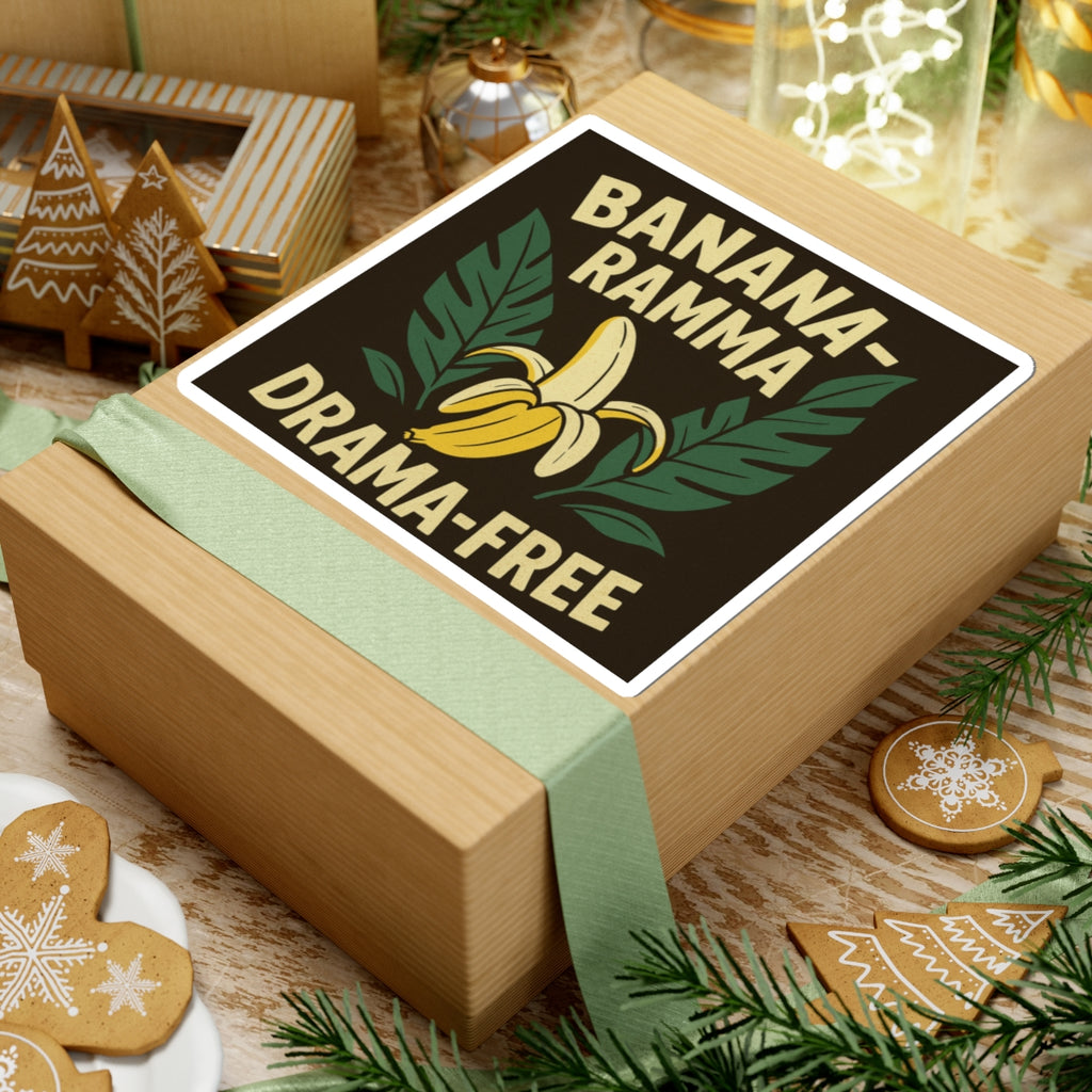 Banana-Ramma Drama-Free Stickers, Quirky Decor, Fun Gifts, Laptop Decals, Unique Party Favors, Summer Vibes