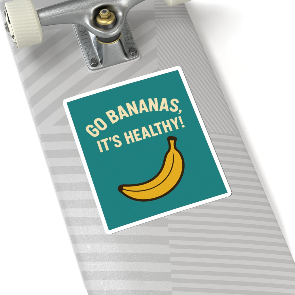 Fun Banana Stickers, Cute Go Bananas Decor, Healthy Lifestyle Vinyl, Laptop Stickers, Fruit-Themed Gifts, Whimsical Home Accessories