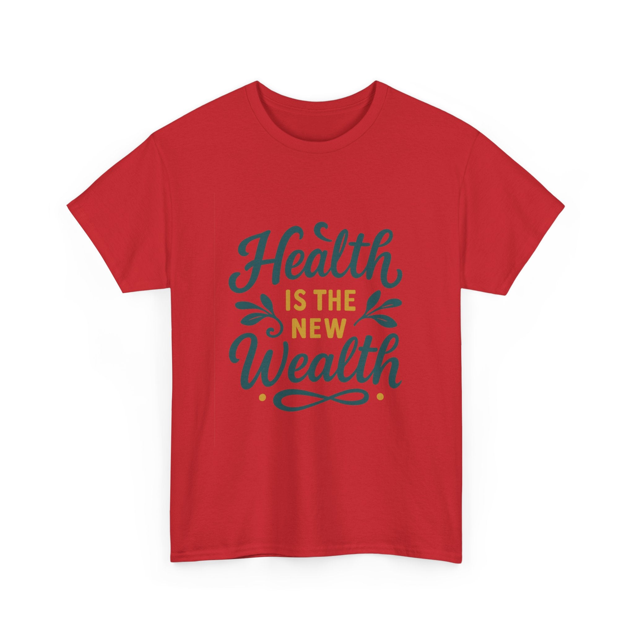 Health is the New Wealth Unisex Heavy Cotton Tee, Motivational T-Shirt, Wellness Gift, Inspirational Apparel, Casual Wear