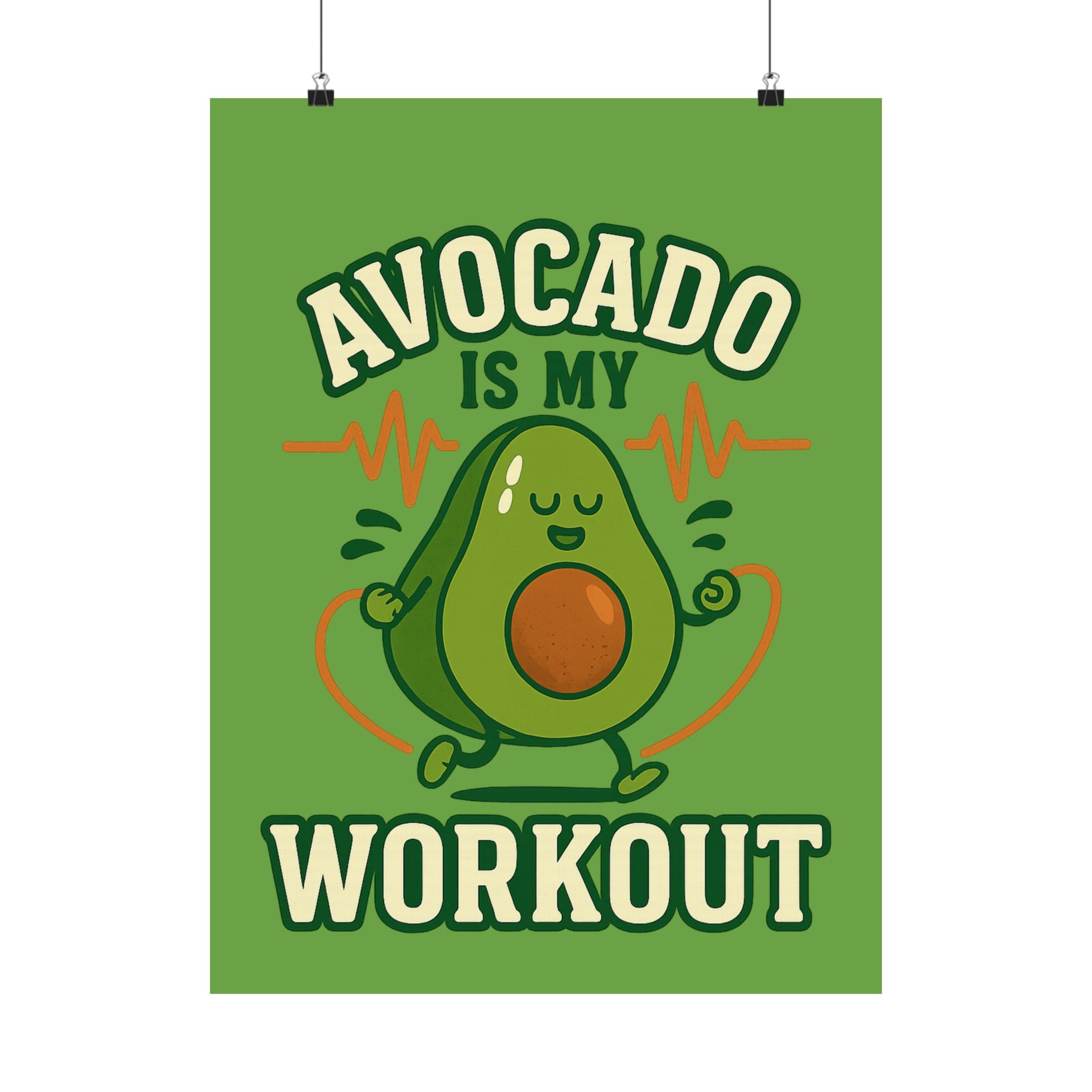 Avocado Workout Matte Vertical Poster, Funny Wall Art, Fitness Decor, Avocado Lover Gift, Gym Motivation, Quirky Home Decor