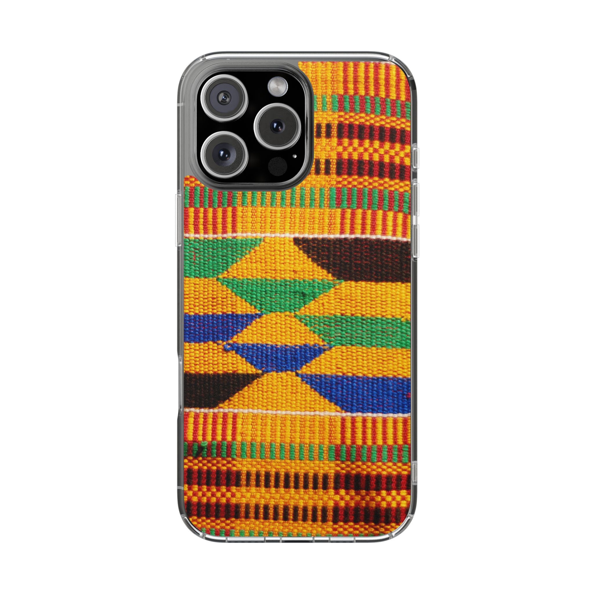 Kente Pattern Clear Impact-Resistant Phone Case
