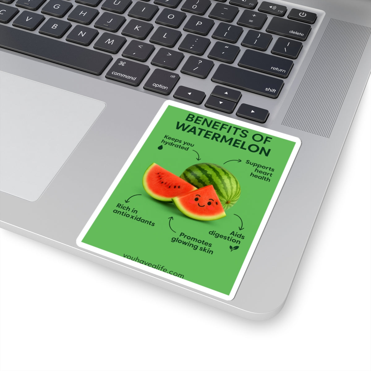 Watermelon Benefits Stickers | Cute Fruit Decor, Eco-Friendly Gifts, Laptop Stickers, Fruit Lover Gifts, Hydration Motivation