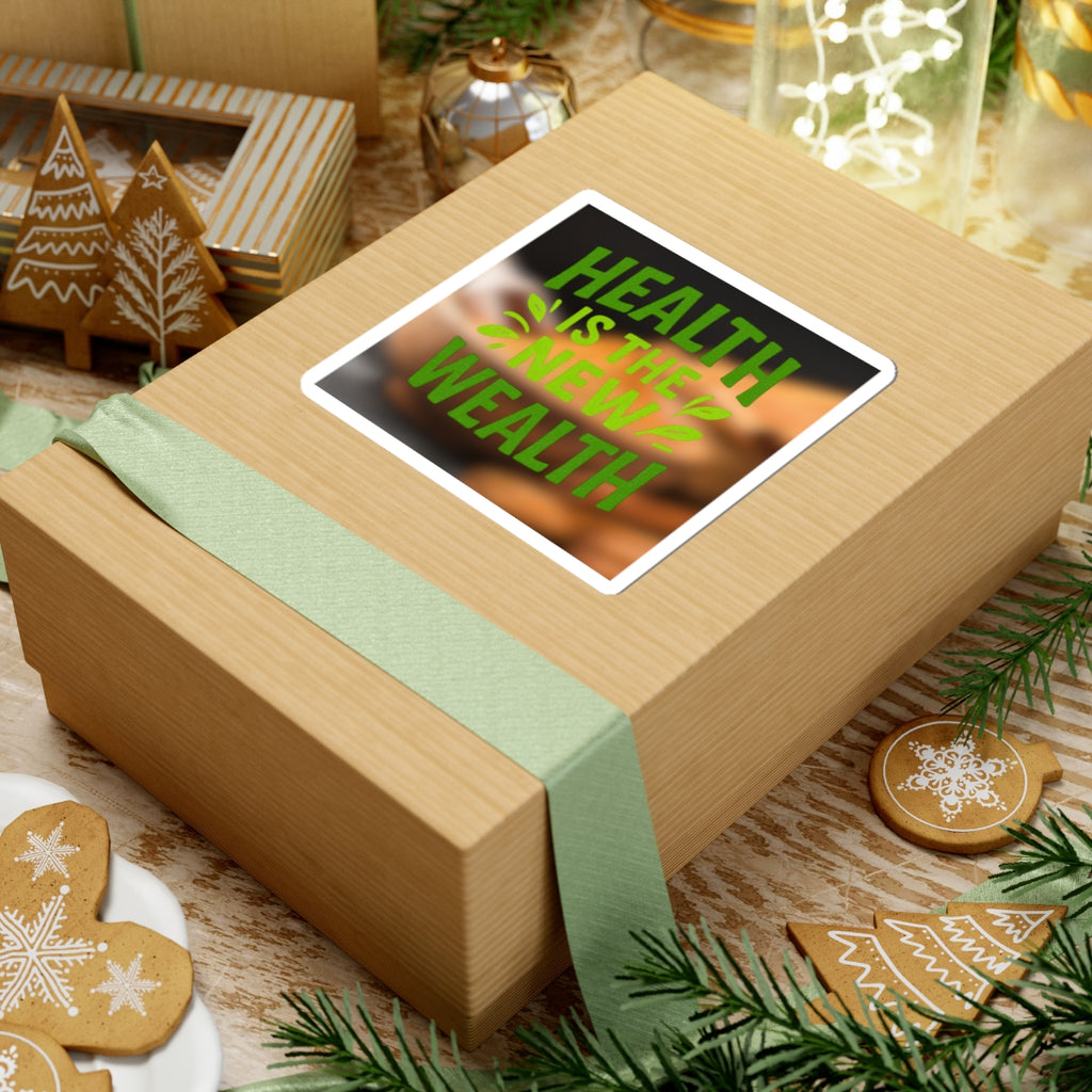 Health is the New Wealth Kiss-Cut Stickers | Motivational Decor, Planner Accessories, Laptop Stickers, Wellness Gifts, Positive Affirmation