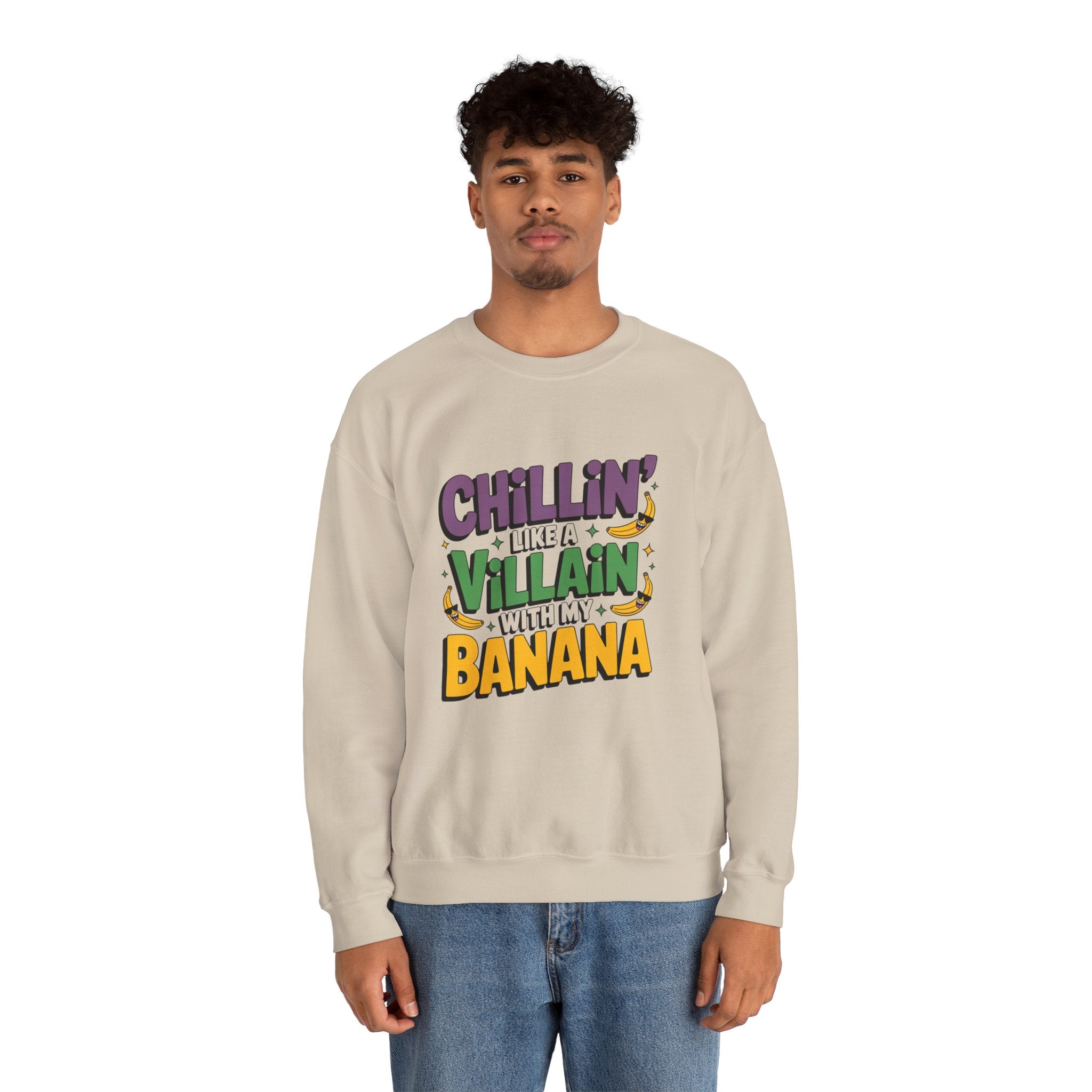 Chillin' Like a Villain Sweatshirt - Fun Unisex Crewneck for Everyday Comfort