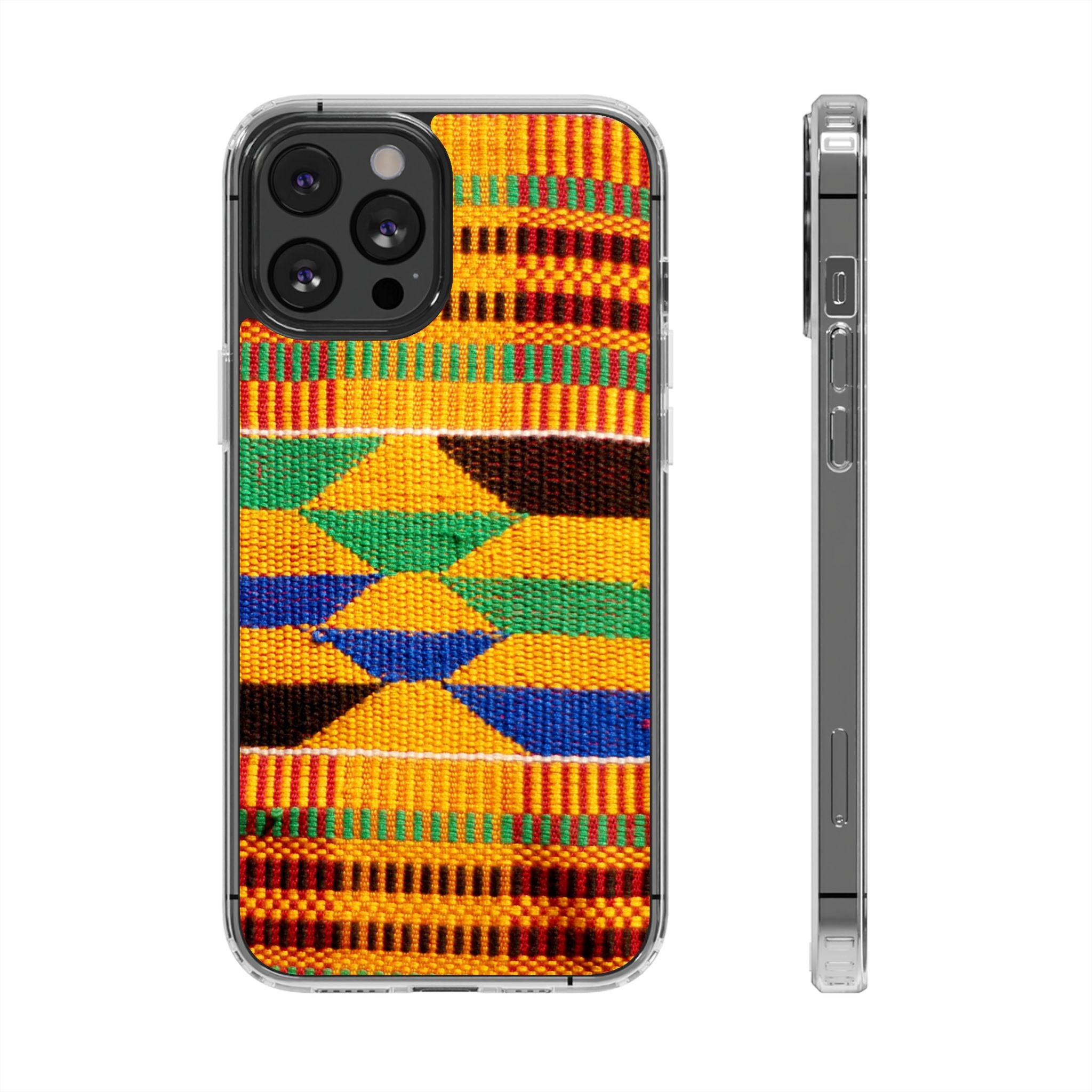 Kente Pattern Clear Impact-Resistant Phone Case