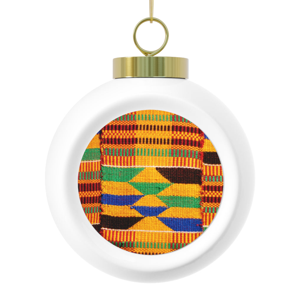 African Kente Pattern Christmas Ornament – Festive Holiday Ball