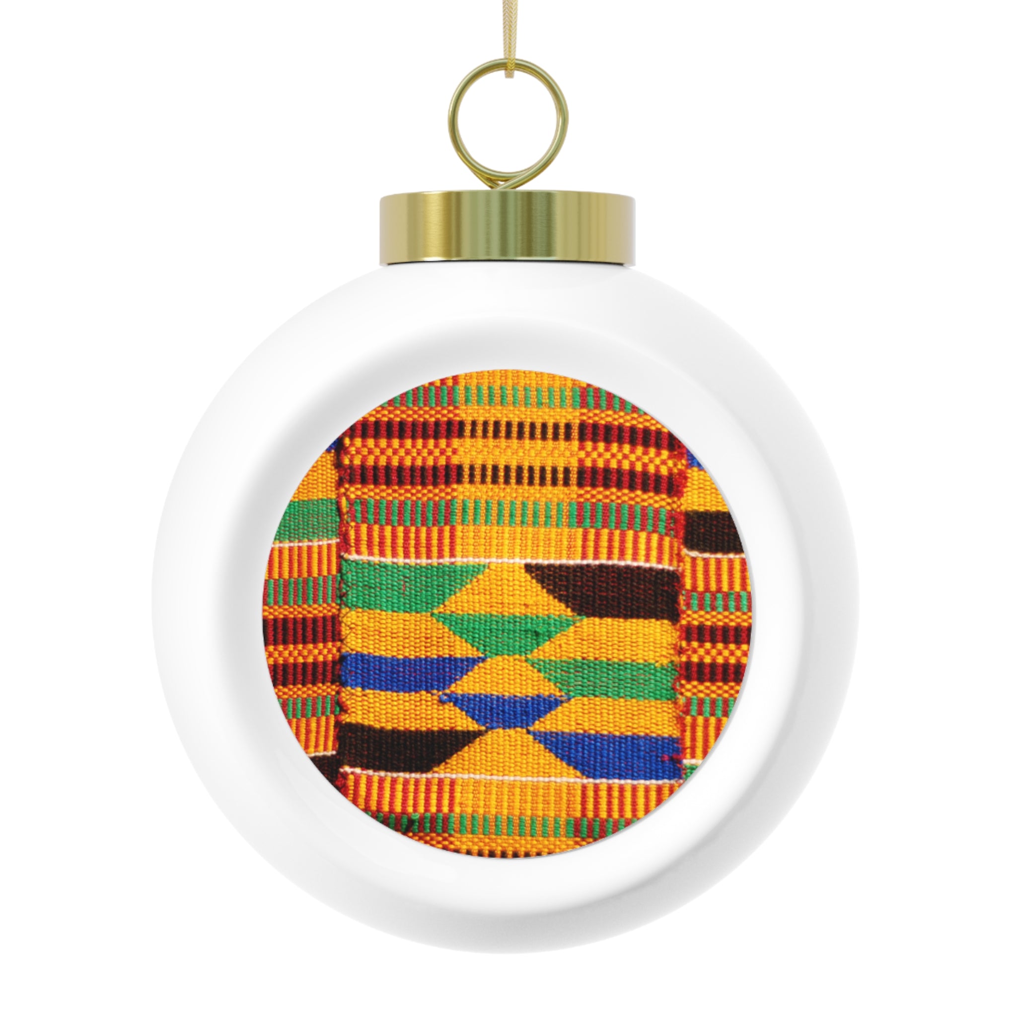 African Kente Pattern Christmas Ornament – Festive Holiday Ball