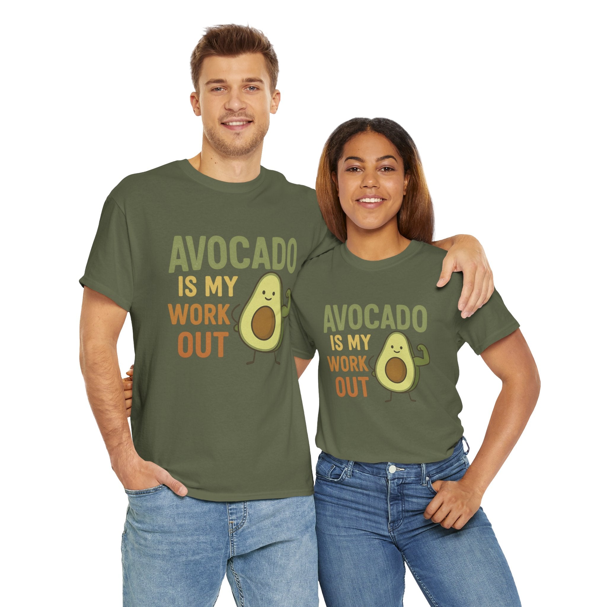 Avocado Workout Tee, Funny Fitness Shirt, Unisex Cotton Tee, Gift for Gym Lovers, Cute Food Humor Top