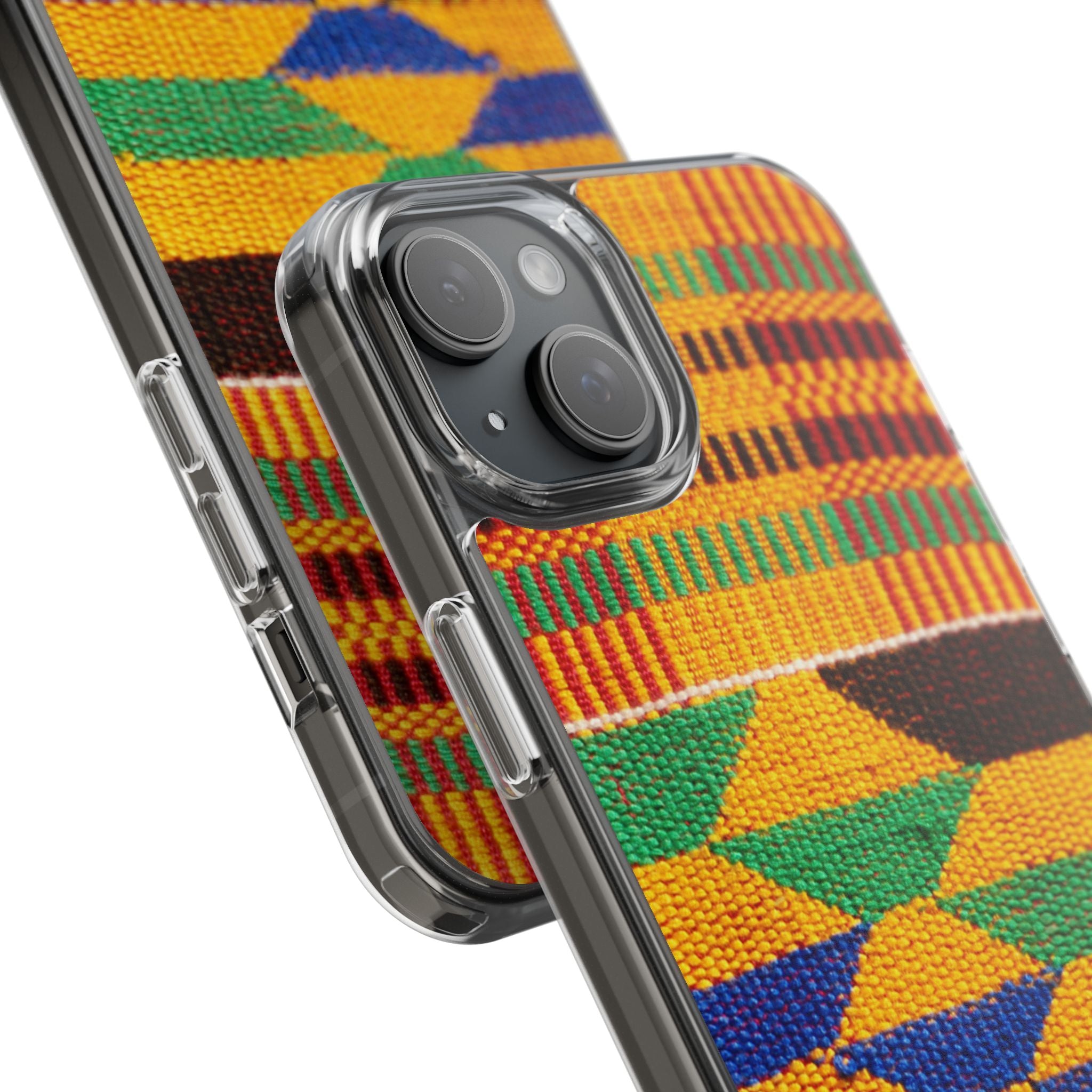 Kente Pattern Clear Impact-Resistant Phone Case