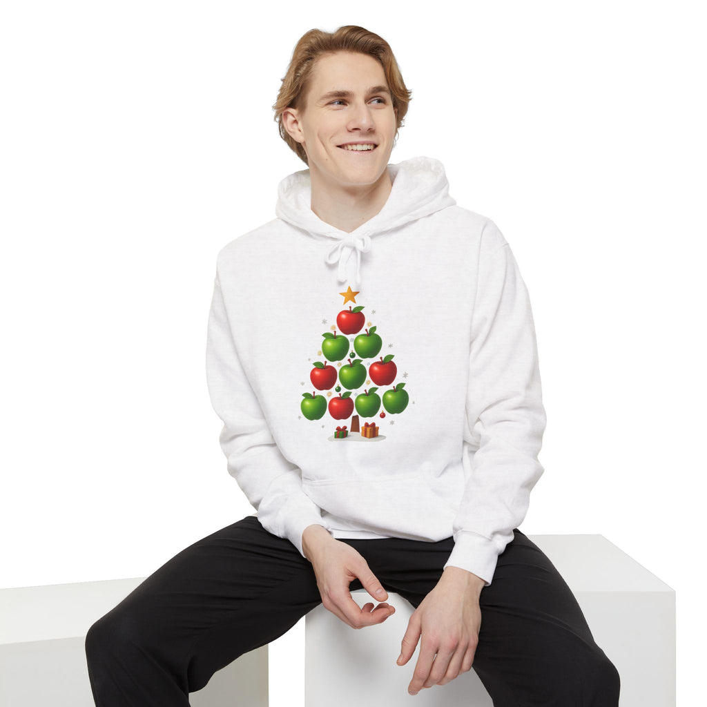 Christmas Apple Tree Hoodie — Cute Holiday Tree with Apples & Star