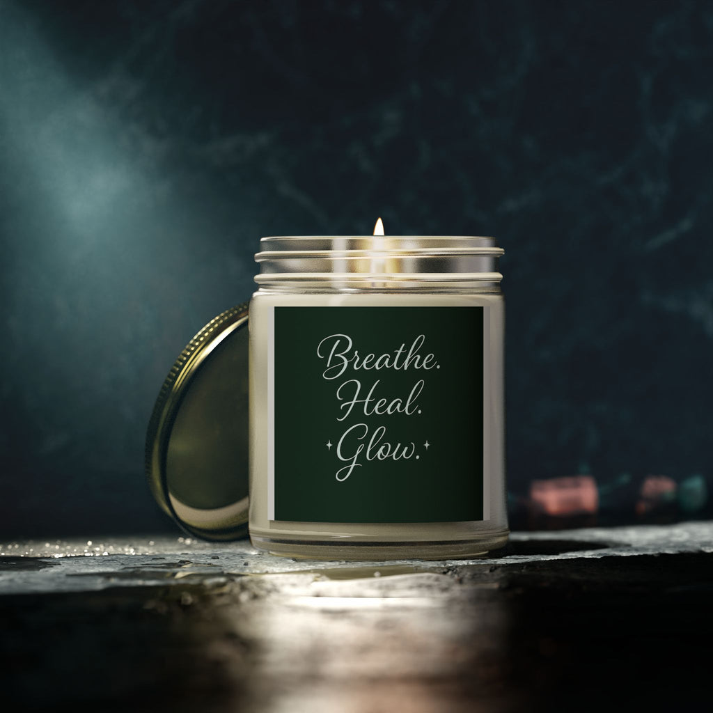 Breathe. Heal. Glow. Scented Candle - Relaxing Gift, Home Decor, Spa Experience, Aromatherapy, Wellness