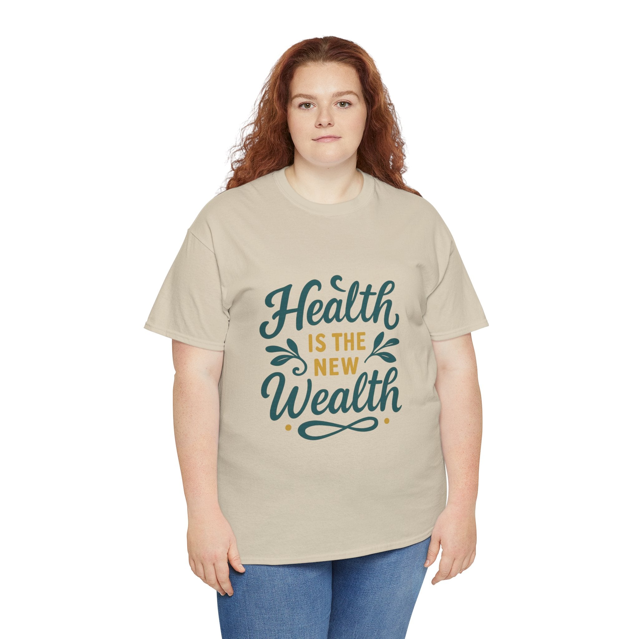 Health is the New Wealth Unisex Heavy Cotton Tee, Motivational T-Shirt, Wellness Gift, Inspirational Apparel, Casual Wear