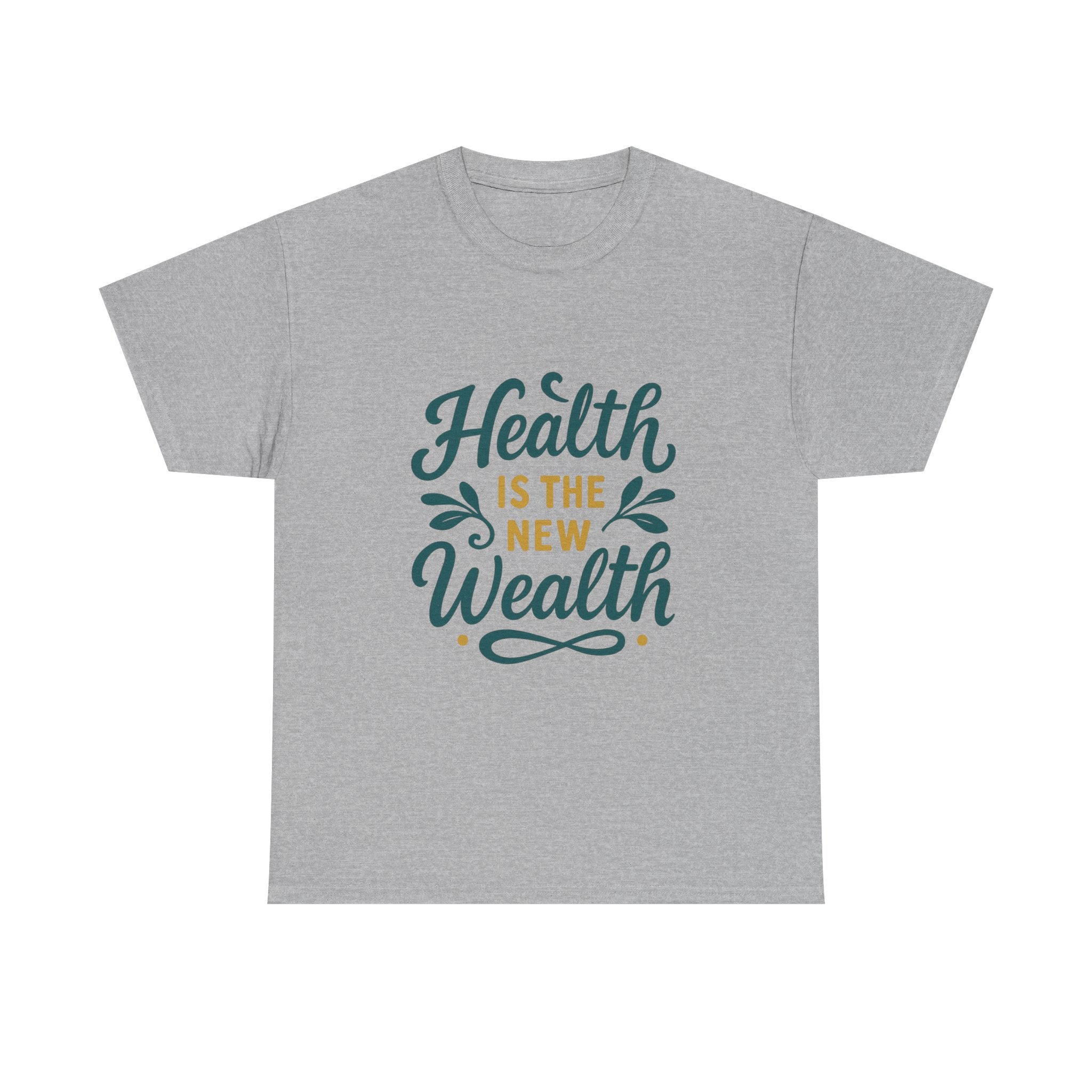 Health is the New Wealth Unisex Heavy Cotton Tee, Motivational Shirt, Wellness Apparel, Gift for Health Enthusiasts, Casual Wear