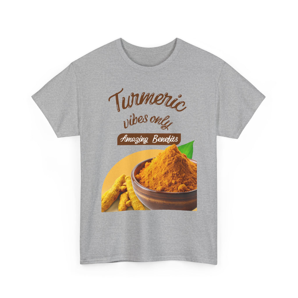 Turmeric Vibes Only Tee, Relaxed Unisex Cotton Shirt for Wellness Lovers, Great for Gifts, Health & Wellness Events, Casual Everyday Wear