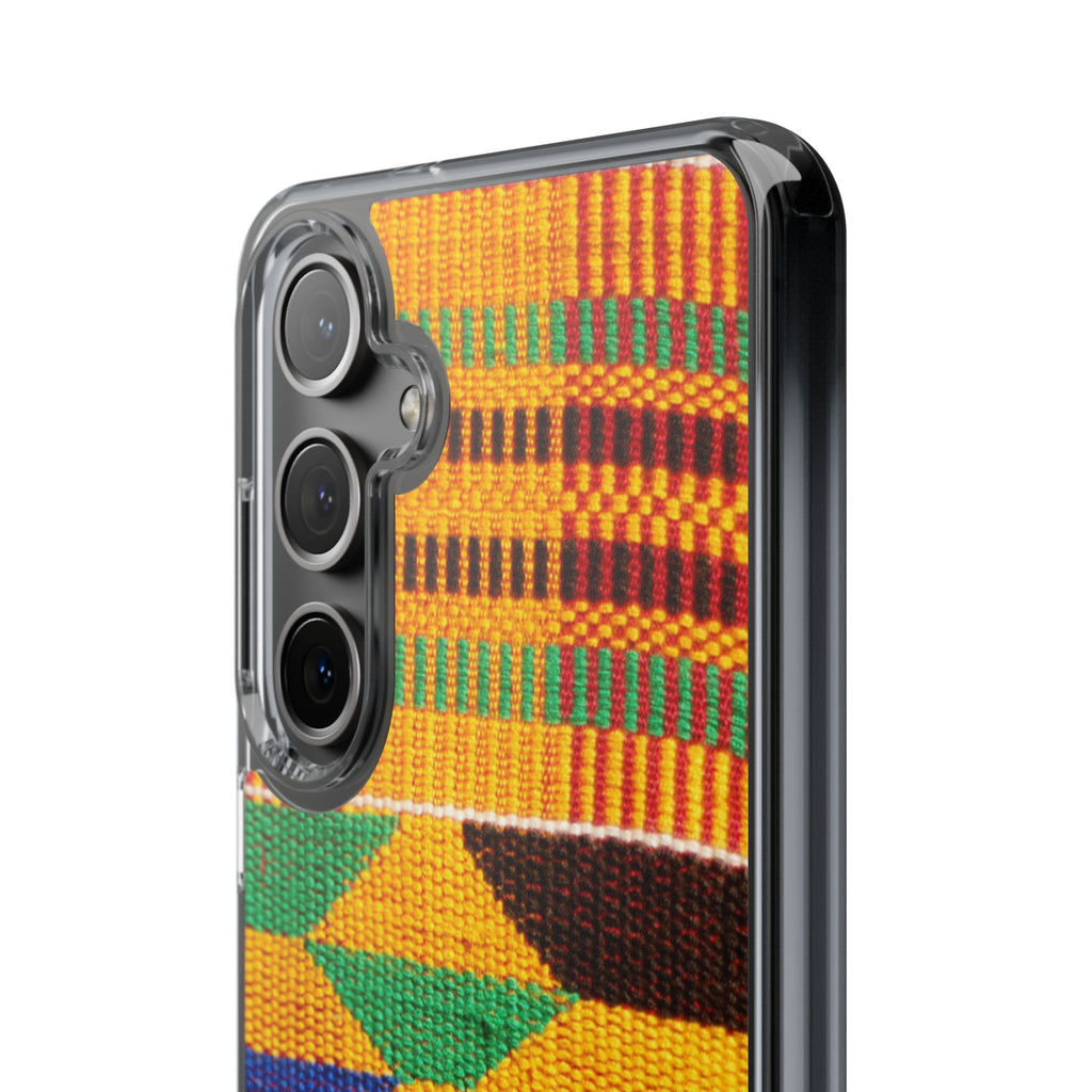 Kente Pattern Clear Impact-Resistant Phone Case