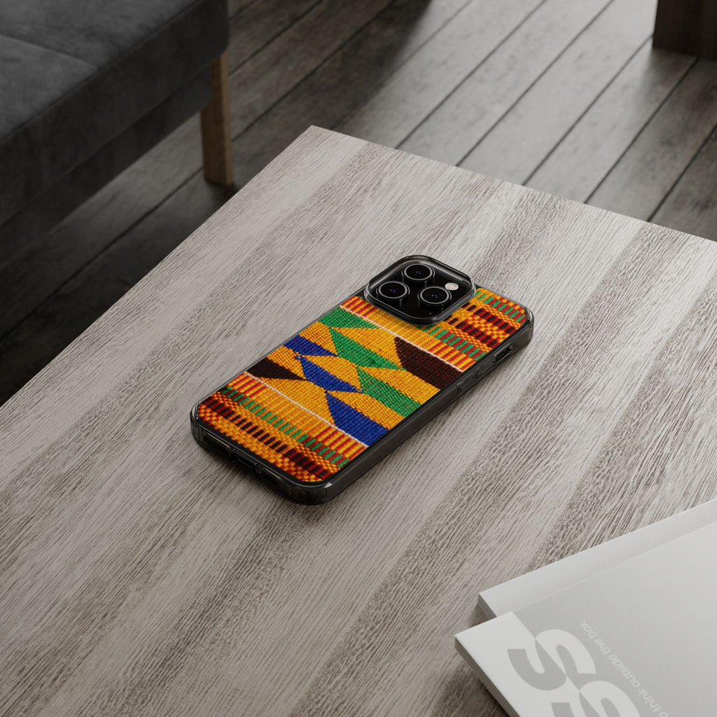 Kente Pattern Clear Impact-Resistant Phone Case