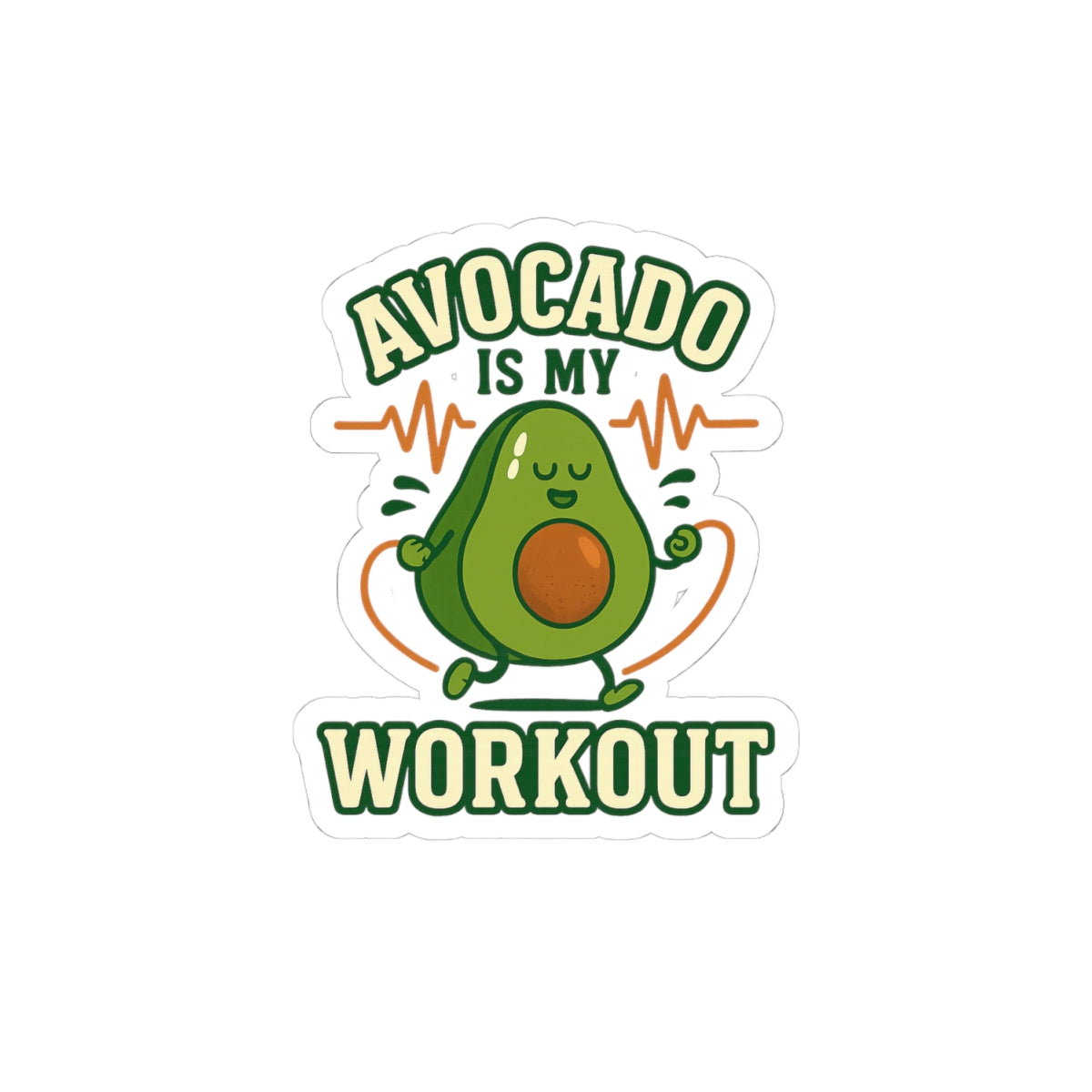 Avocado Workout Stickers, Funny Fitness Stickers, Laptop Decals, Cute Avocado Art, Wellness Gifts