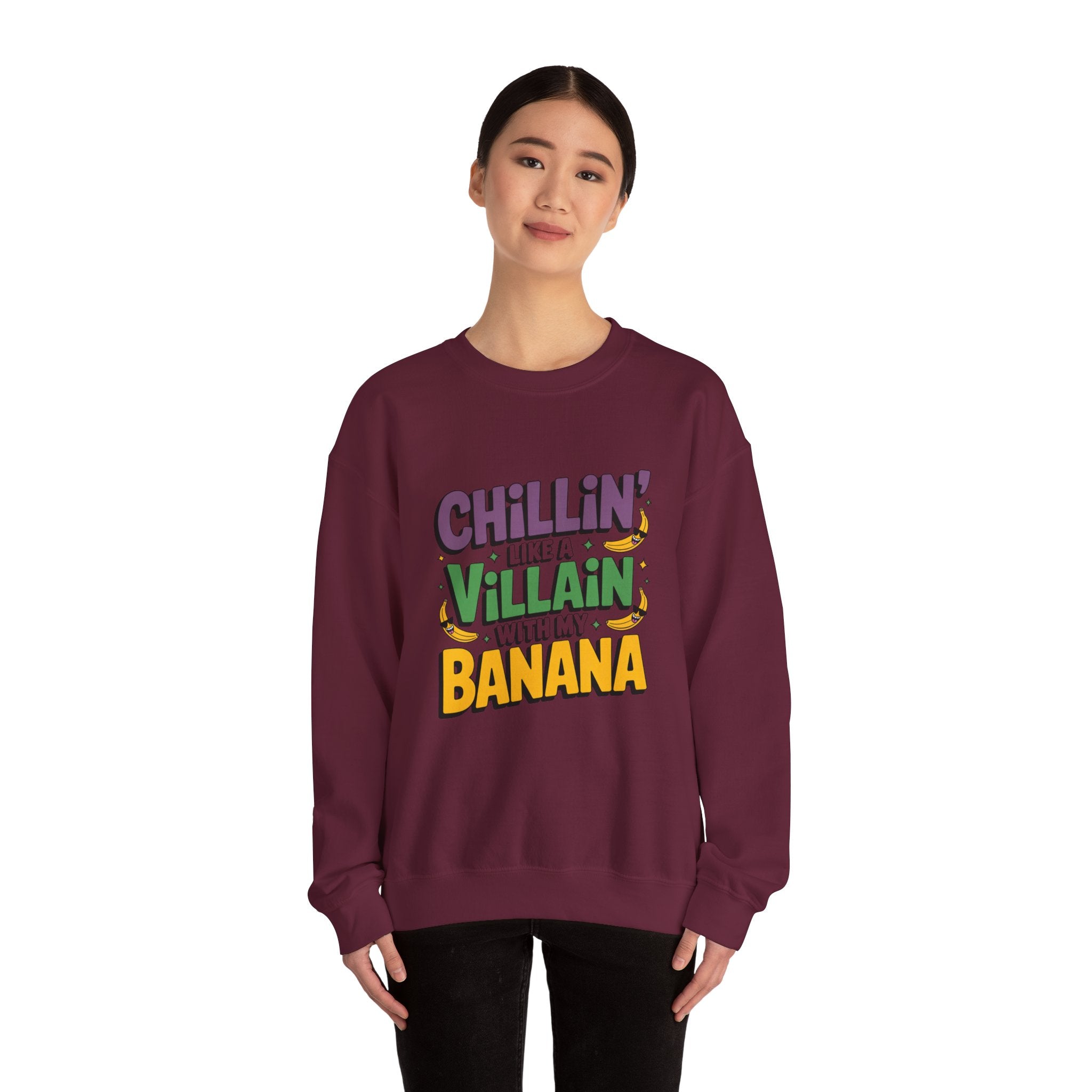 Chillin' Like a Villain Sweatshirt - Fun Unisex Crewneck for Everyday Comfort