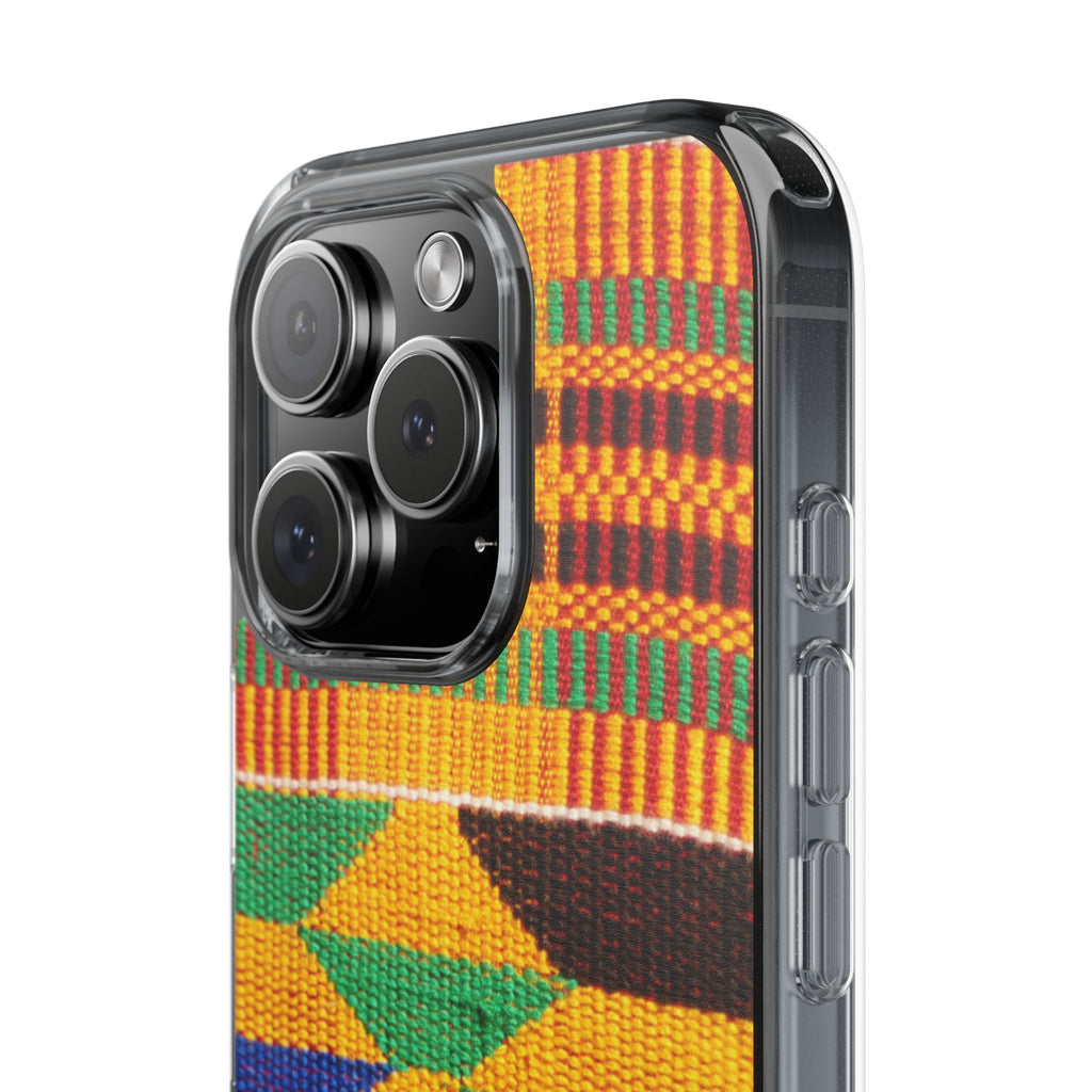 Kente Pattern Clear Impact-Resistant Phone Case