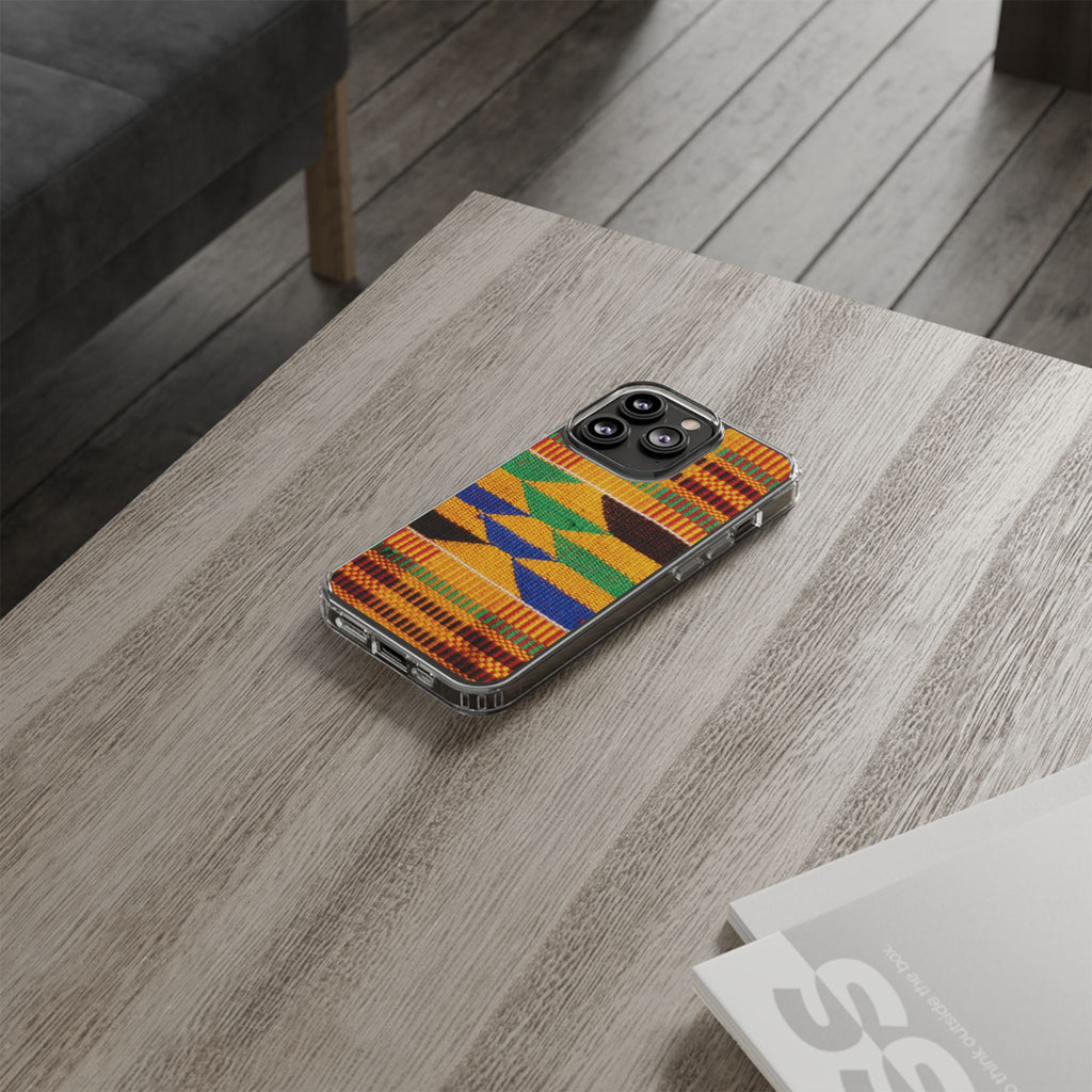 Kente Pattern Clear Impact-Resistant Phone Case