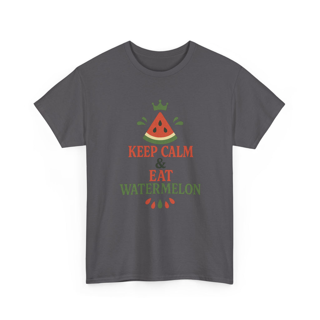 Keep Calm Watermelon Tee, Summer Shirt, Funny Graphic Tee, Relaxed Fit T-Shirt, Gifts for Food Lovers, Fun Casual Wear