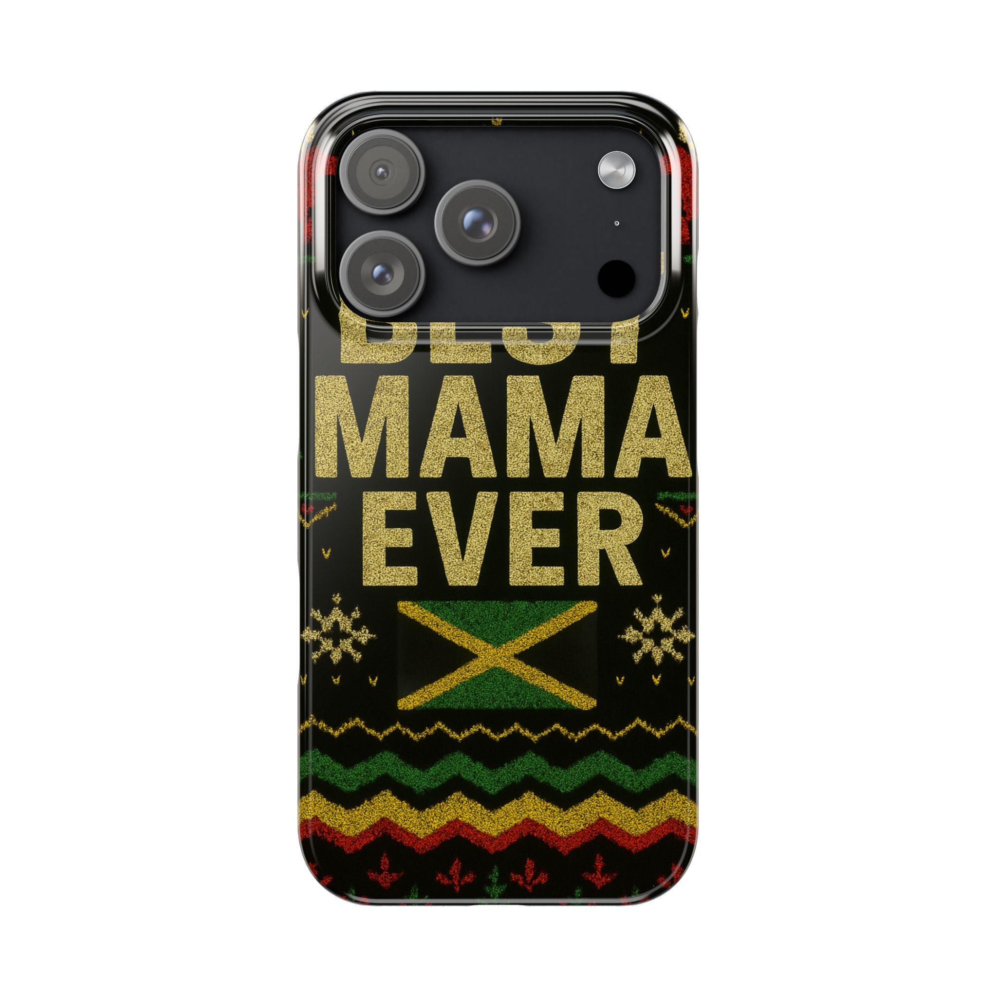 Slim Phone Case — 'Best Mama Ever' Jamaican Reggae Pattern