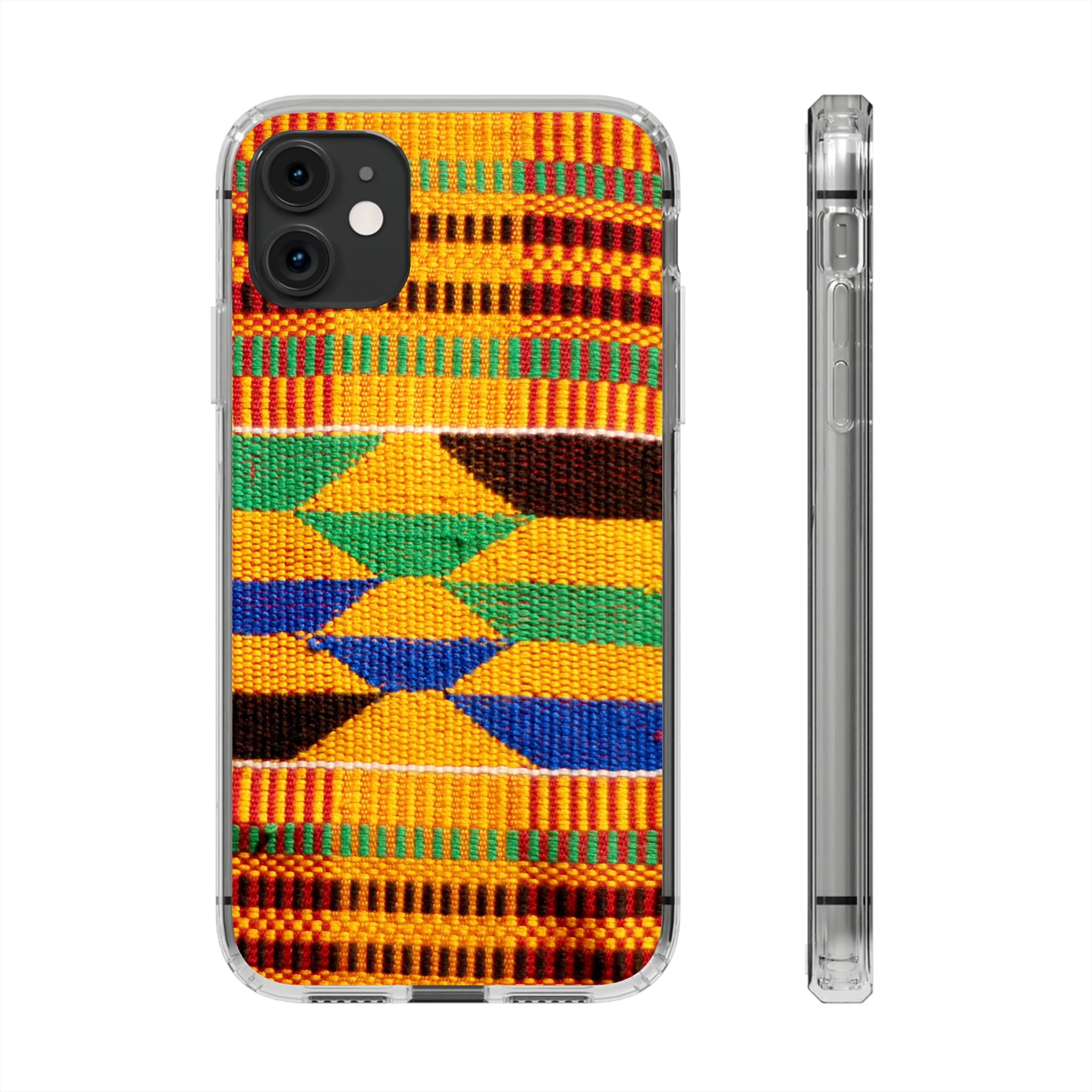 Kente Pattern Clear Impact-Resistant Phone Case