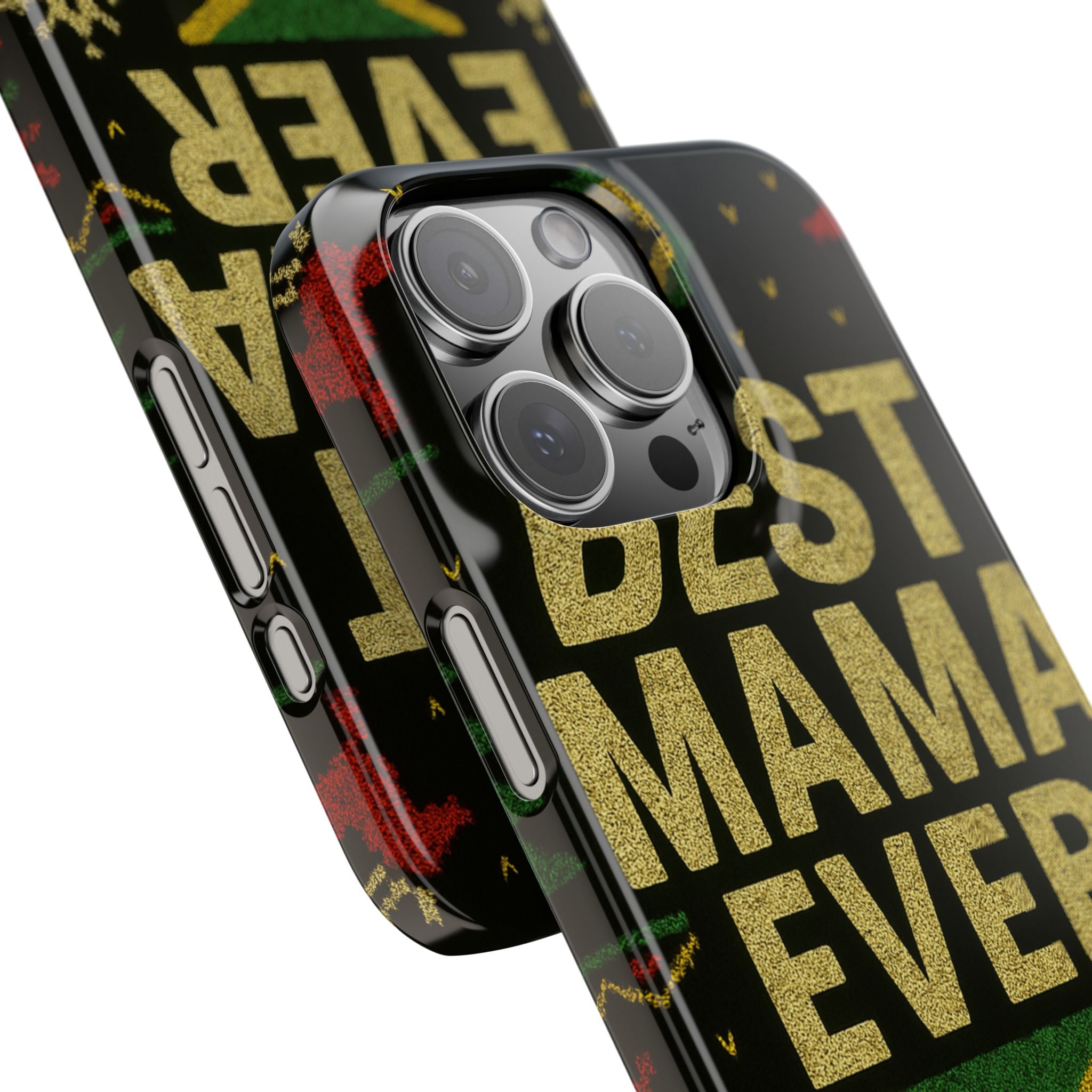 Slim Phone Case — 'Best Mama Ever' Jamaican Reggae Pattern