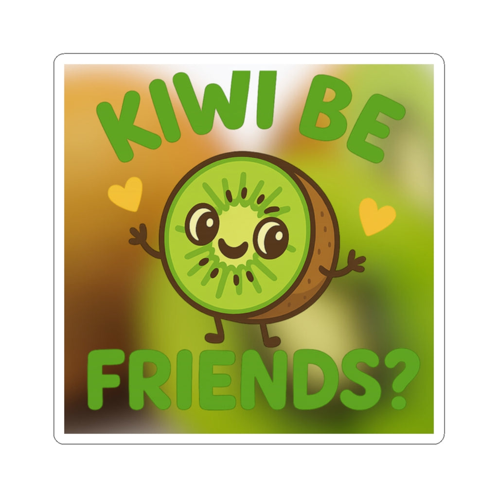 Cute Kiwi Friendship Sticker, Fun Laptop Decal, Gift for Friends, Cute Room Decor, Fruit Lover's Sticker, Whimsical Wall Art