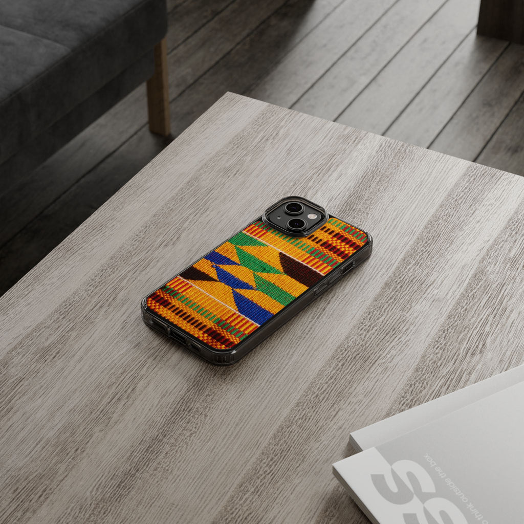 Kente Pattern Clear Impact-Resistant Phone Case