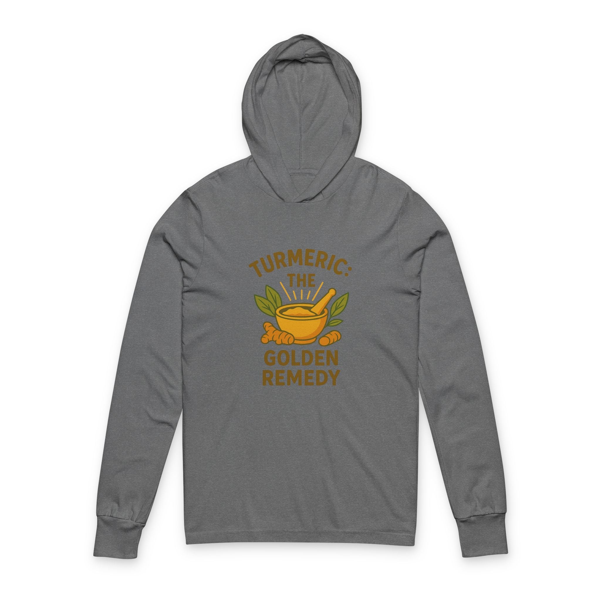 Turmeric Remedy Hoodie | Unisex Long Sleeve Tee for Wellness, Health Enthusiasts, Herbal Remedies, Natural Living, Gift Idea