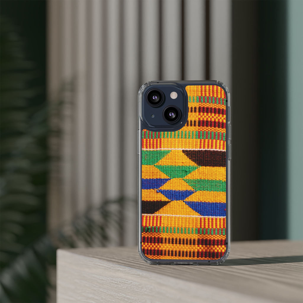 Kente Pattern Clear Impact-Resistant Phone Case