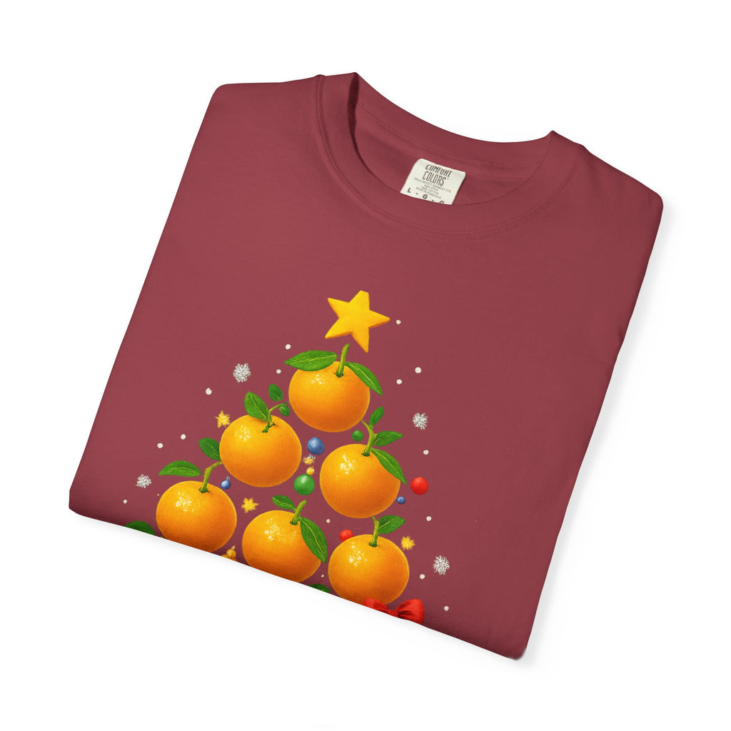 Orange Christmas Tree T-Shirt — Festive Citrus Holiday Tee