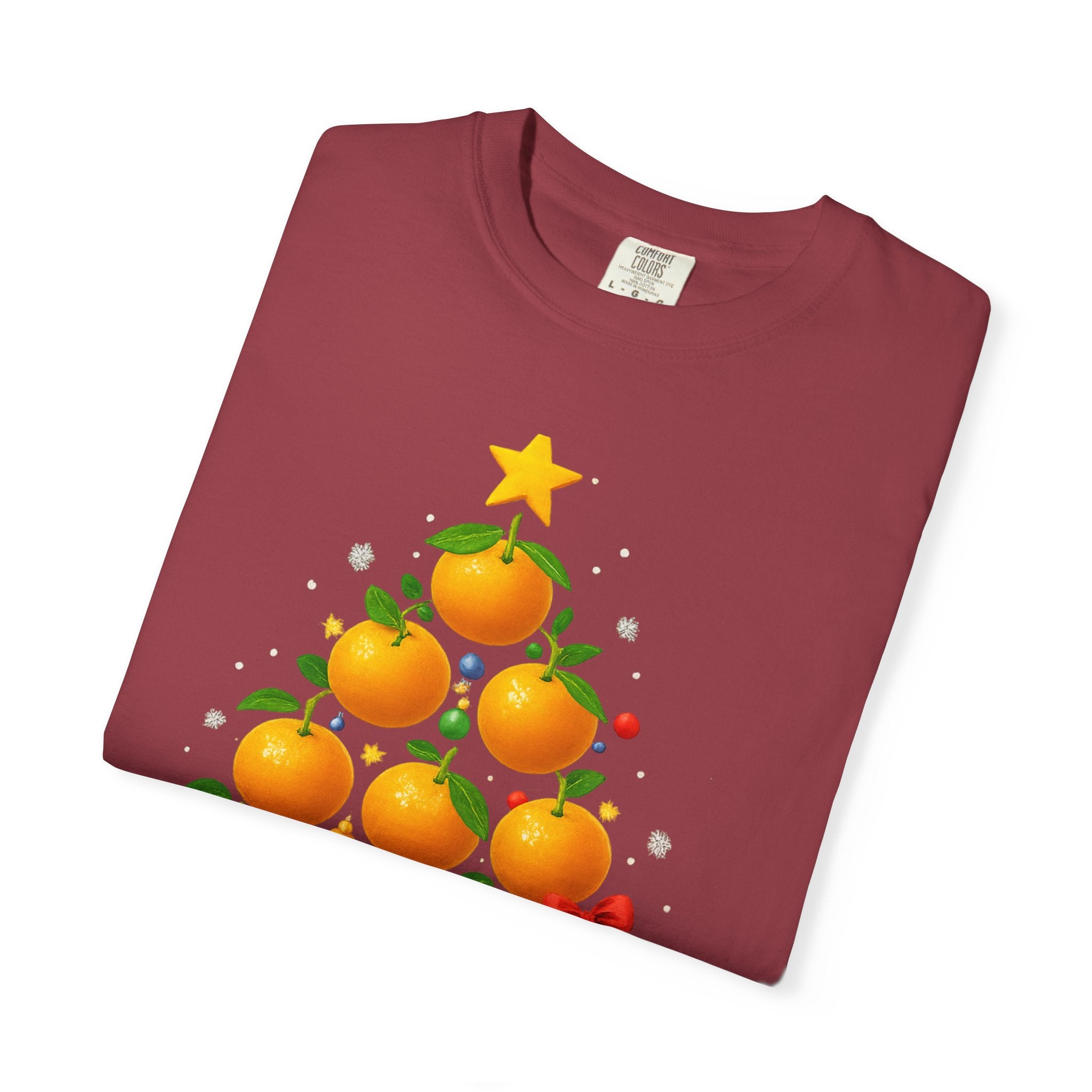 Orange Christmas Tree T-Shirt — Festive Citrus Holiday Tee