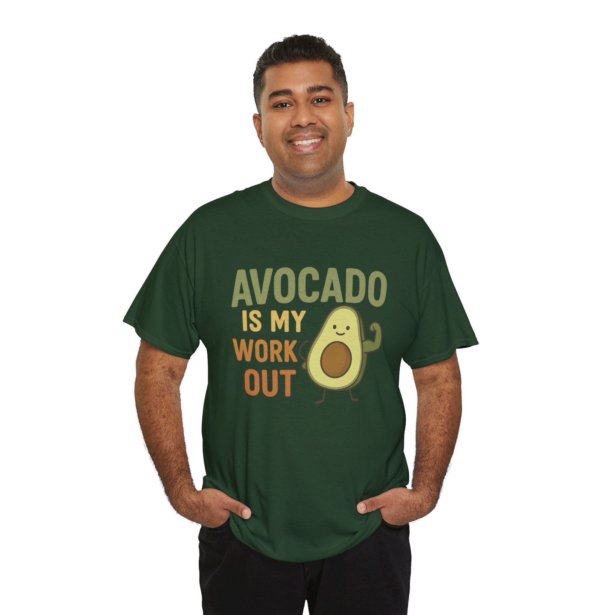 Avocado Workout Tee, Funny Fitness Shirt, Unisex Cotton Tee, Gift for Gym Lovers, Cute Food Humor Top