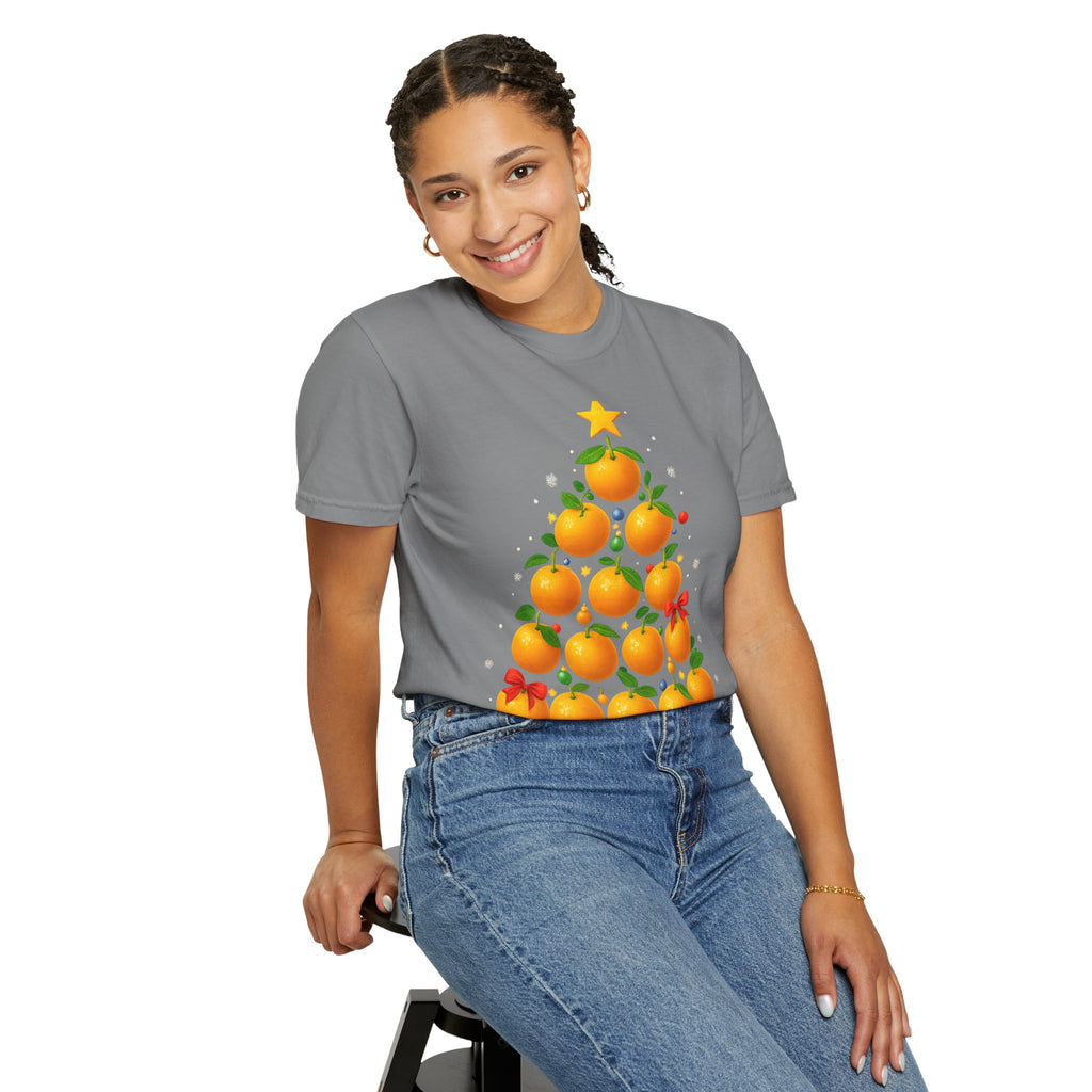 Orange Christmas Tree T-Shirt — Festive Citrus Holiday Tee
