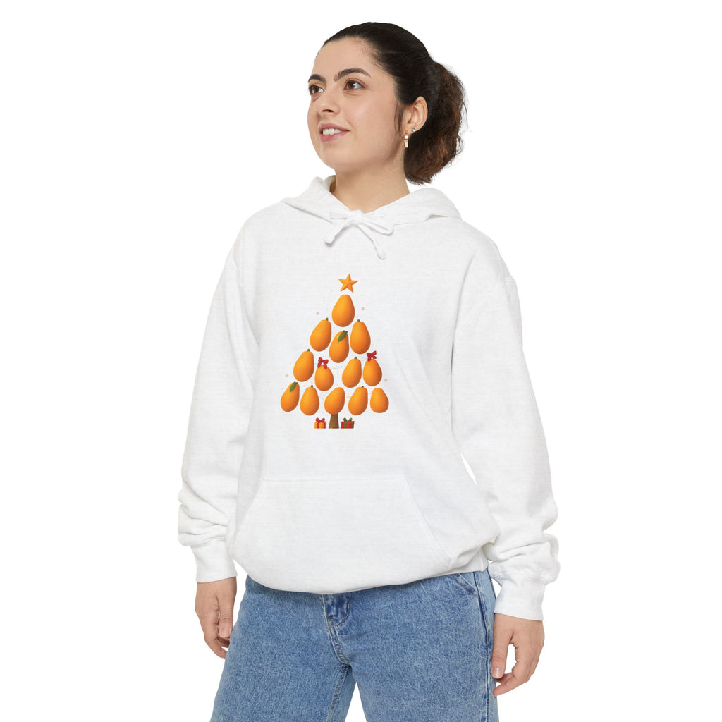 Orange Christmas Tree Hoodie — Festive Citrus Holiday Pullover
