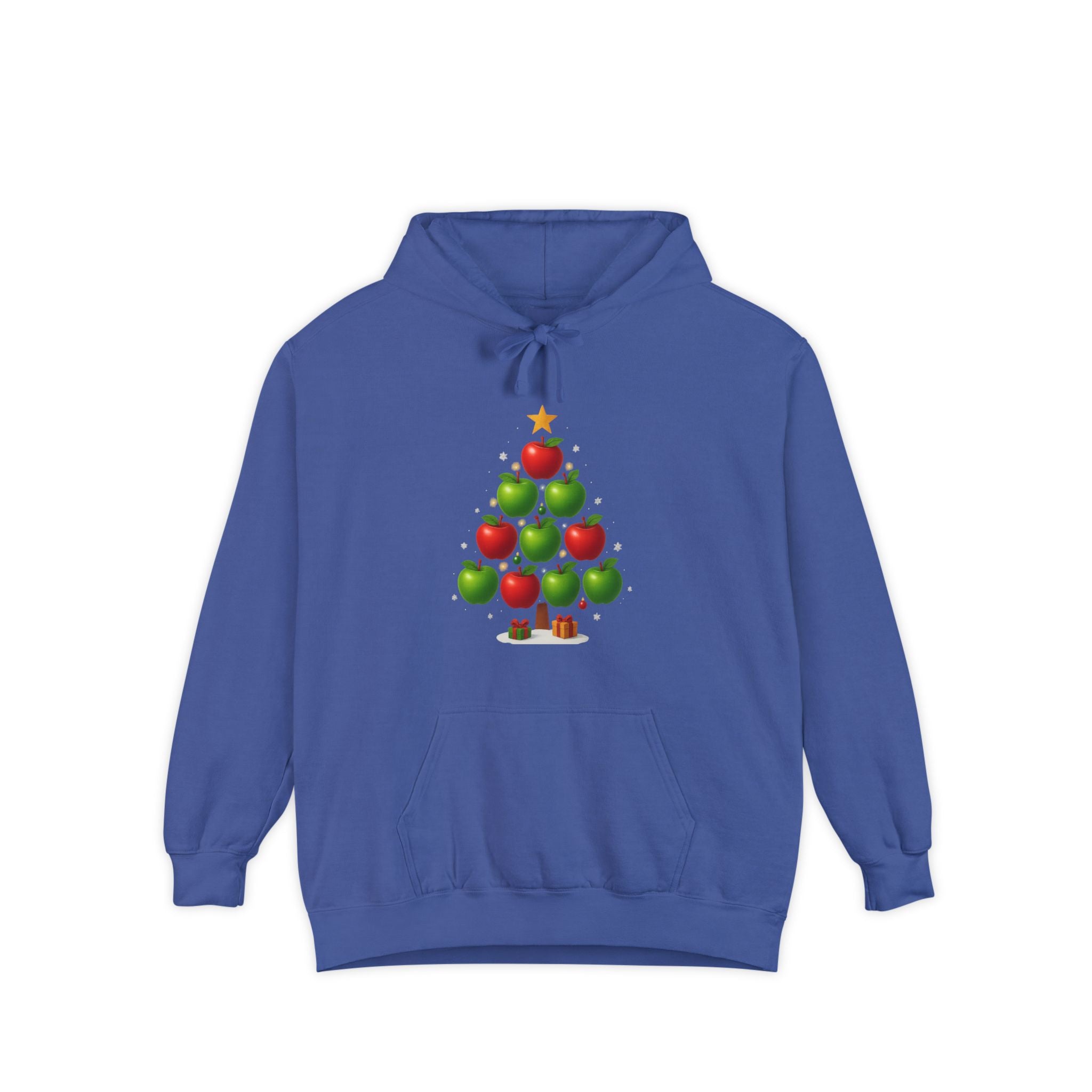Christmas Apple Tree Hoodie — Cute Holiday Tree with Apples & Star