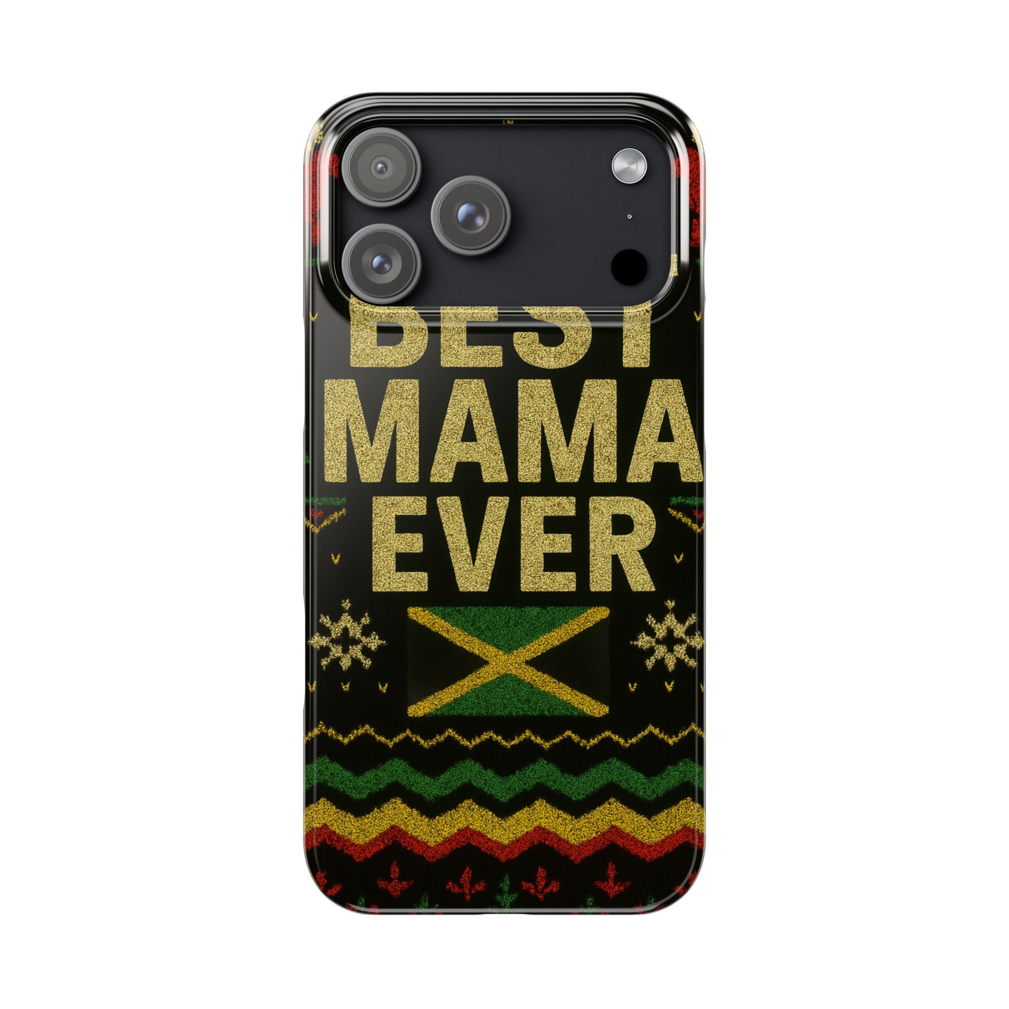 Slim Phone Case — 'Best Mama Ever' Jamaican Reggae Pattern
