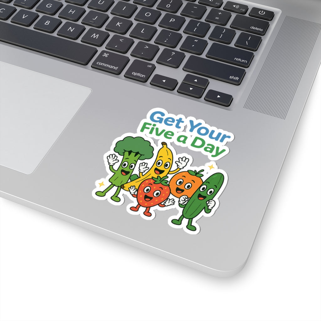 Get Your Five a Day Sticker — Cute Fruit & Veggie Kiss-Cut Sticker