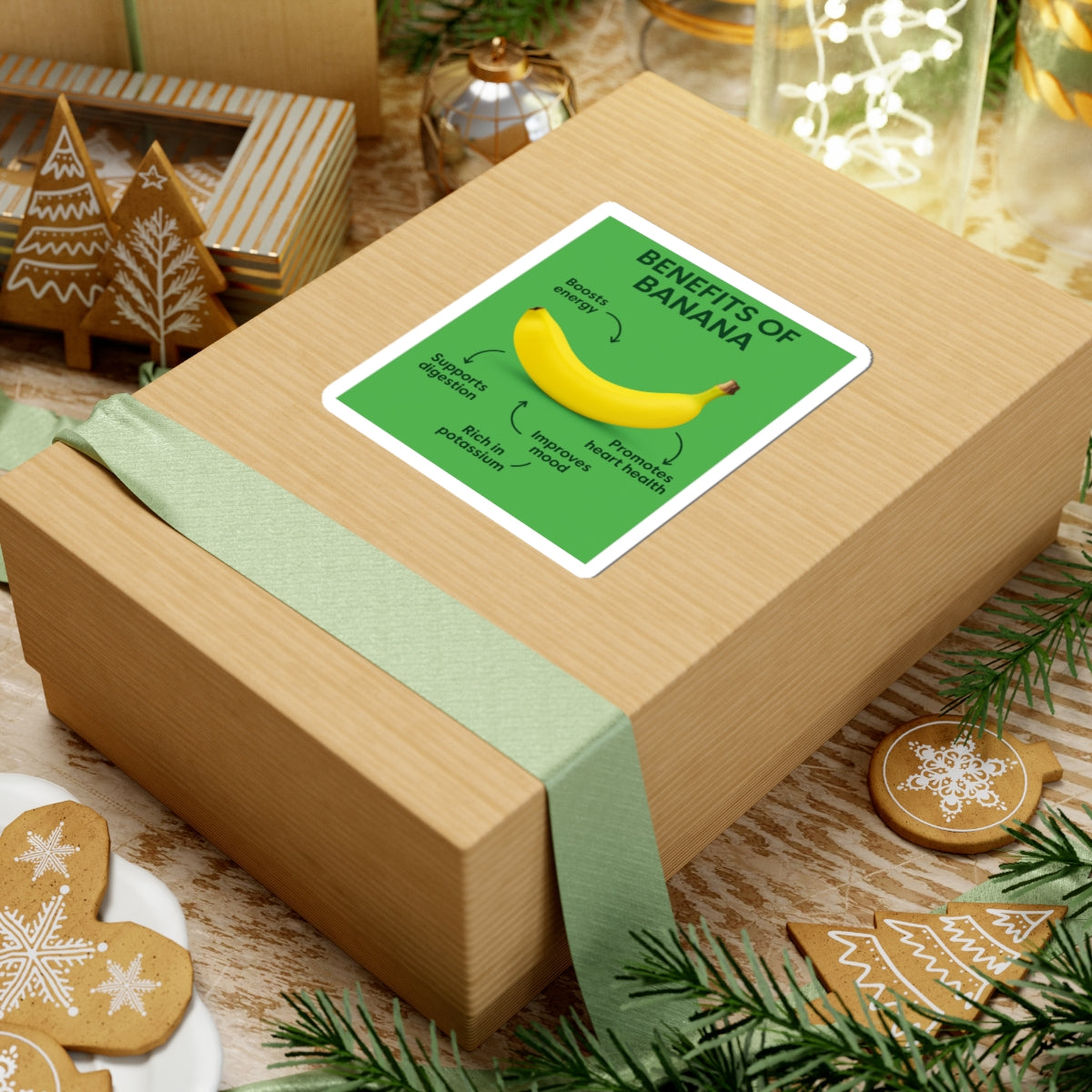 Banana Benefits Kiss-Cut Stickers - Fun, Educational, Colorful Decals for Laptops, Water Bottles, and Journals, Great Gift for Fruit [...]