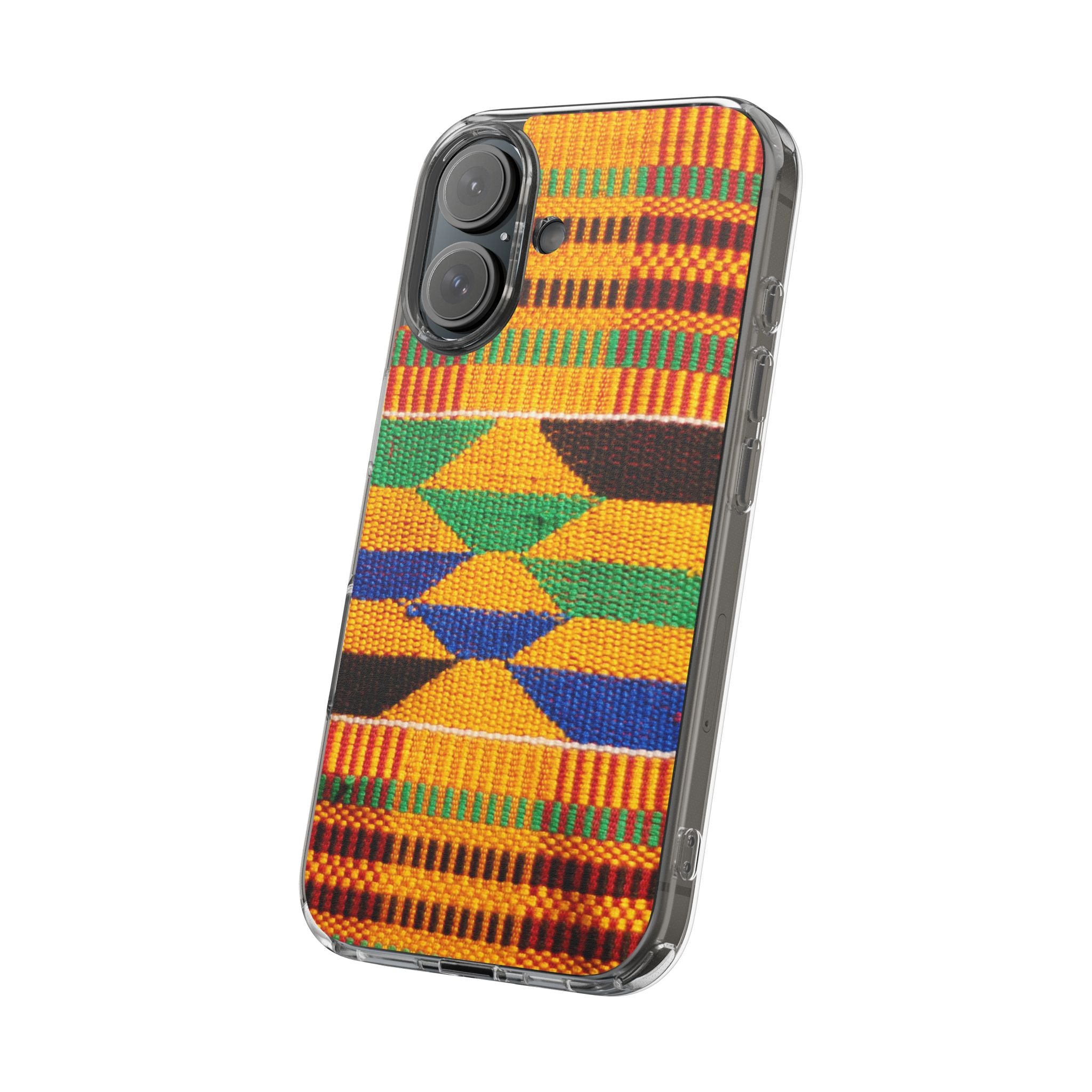 Kente Pattern Clear Impact-Resistant Phone Case