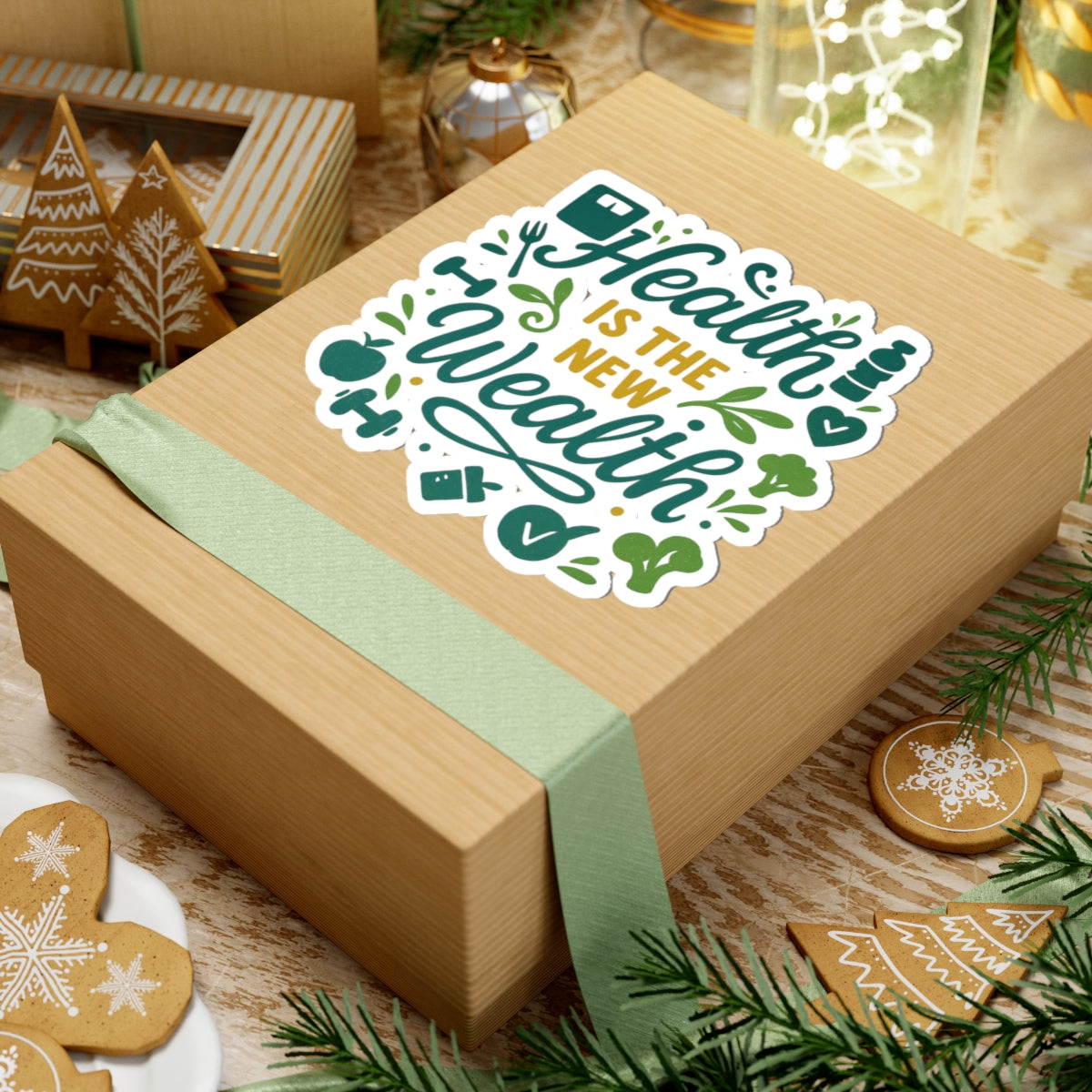 Health is the New Wealth Stickers | Motivational Fitness Decals, Wellness Gifts, Laptop Stickers, Health Quotes, Positive Affirmations