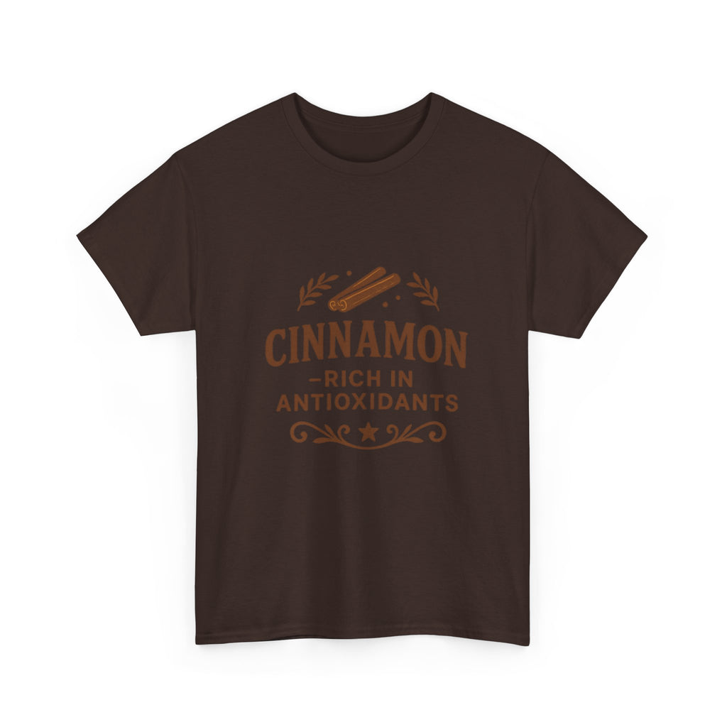 Cinnamon Antioxidant Unisex Heavy Cotton Tee, Relaxed Fit Tee, Gift for Health Enthusiasts, Casual Statement Shirt, Funny Foodie Apparel