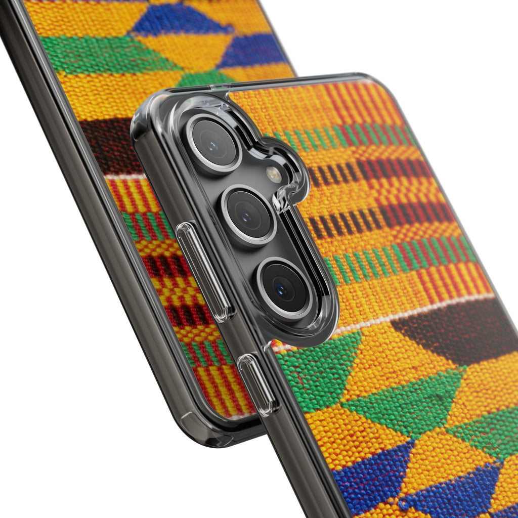 Kente Pattern Clear Impact-Resistant Phone Case