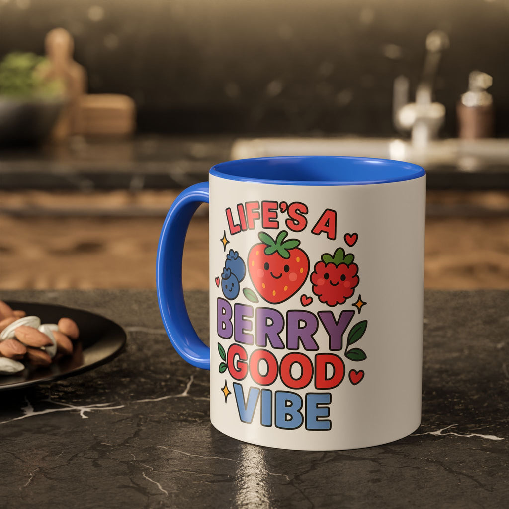 Berry Good Vibe Mug — Cute Fruit Illustration Coffee Cup (11oz & 15oz)
