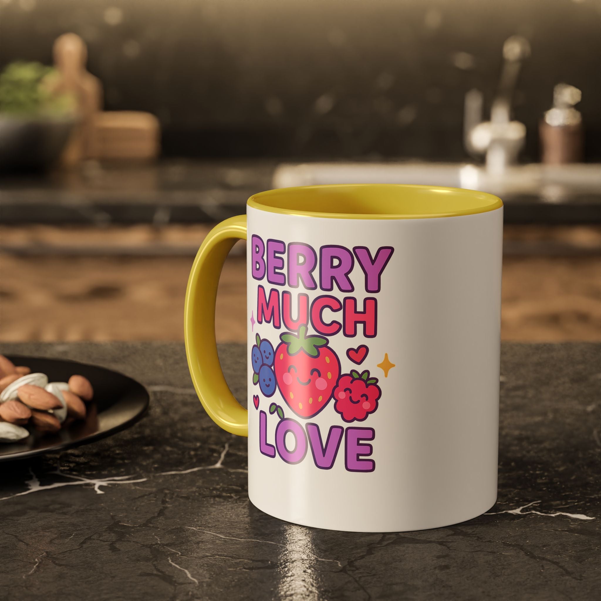 Berry Much Love Mug — Cute Fruit Cartoon Coffee Cup (11oz & 15oz)