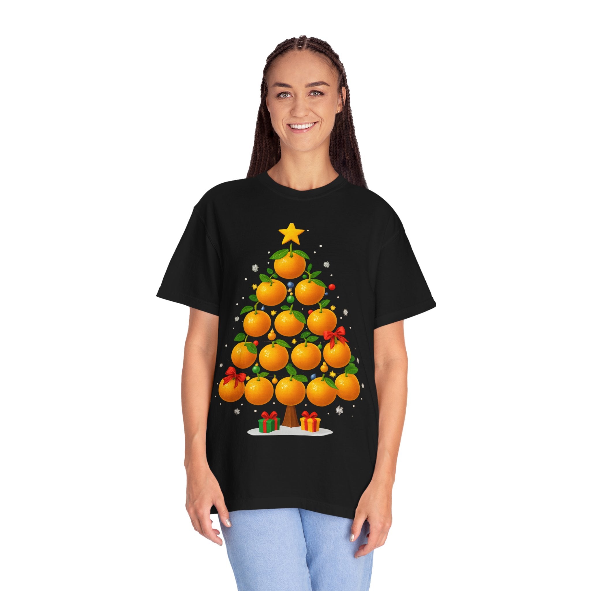 Orange Christmas Tree T-Shirt — Festive Citrus Holiday Tee