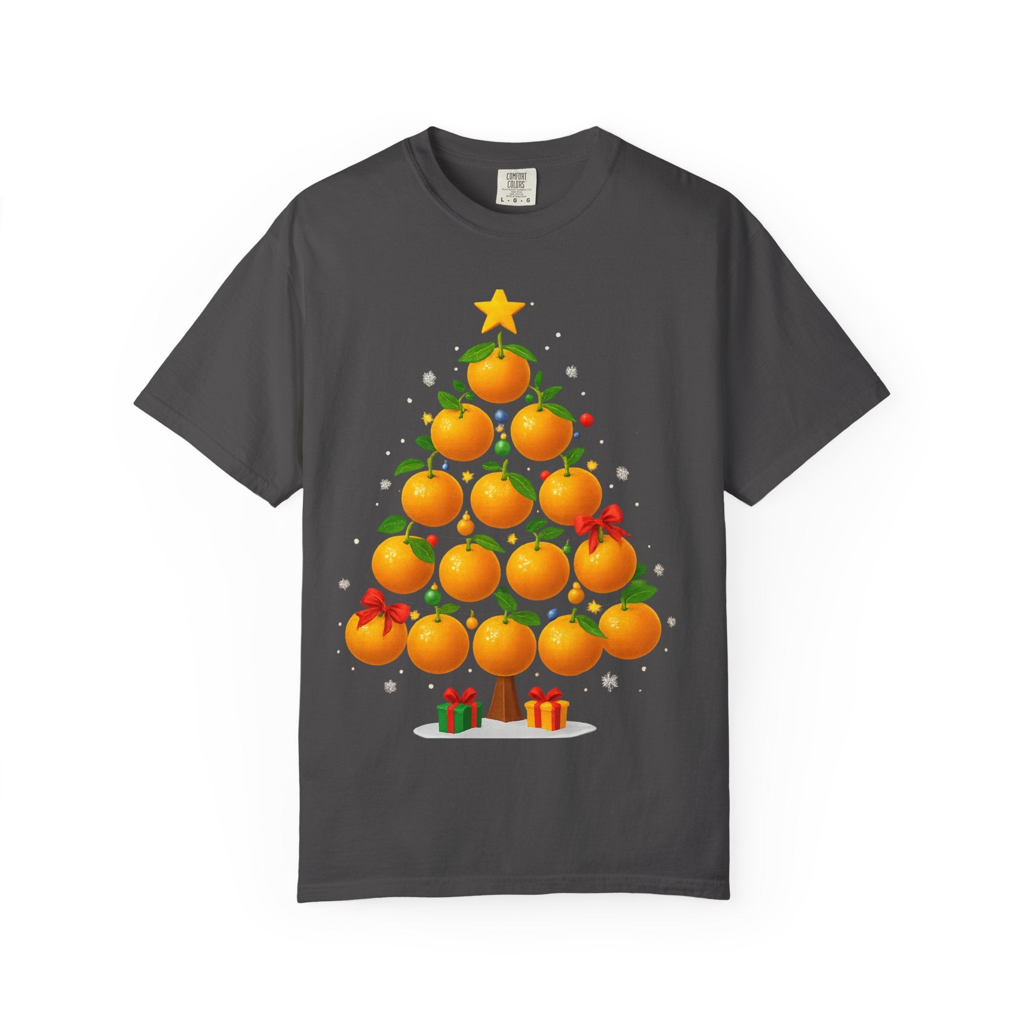 Orange Christmas Tree T-Shirt — Festive Citrus Holiday Tee