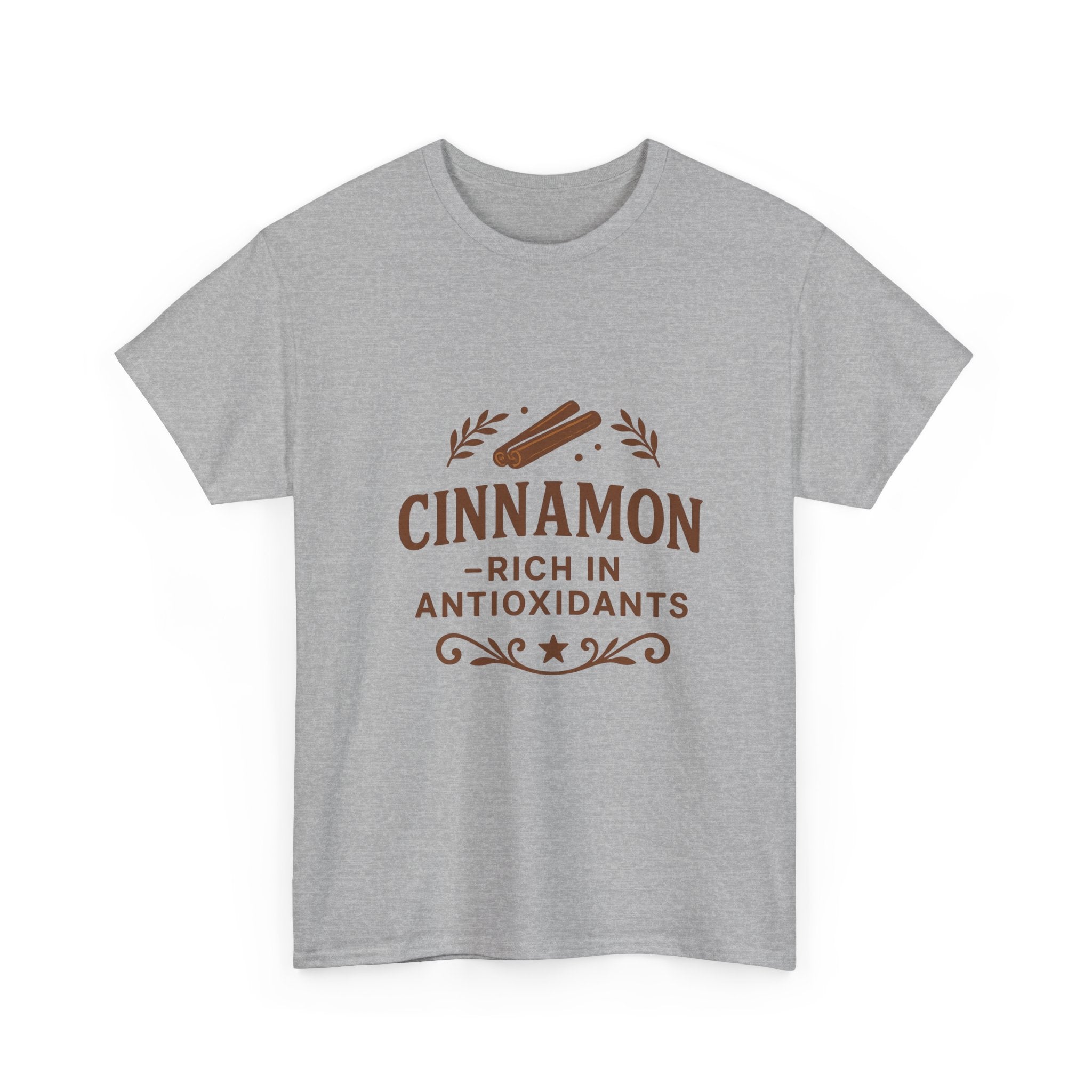 Cinnamon Antioxidant Unisex Heavy Cotton Tee, Relaxed Fit Tee, Gift for Health Enthusiasts, Casual Statement Shirt, Funny Foodie Apparel